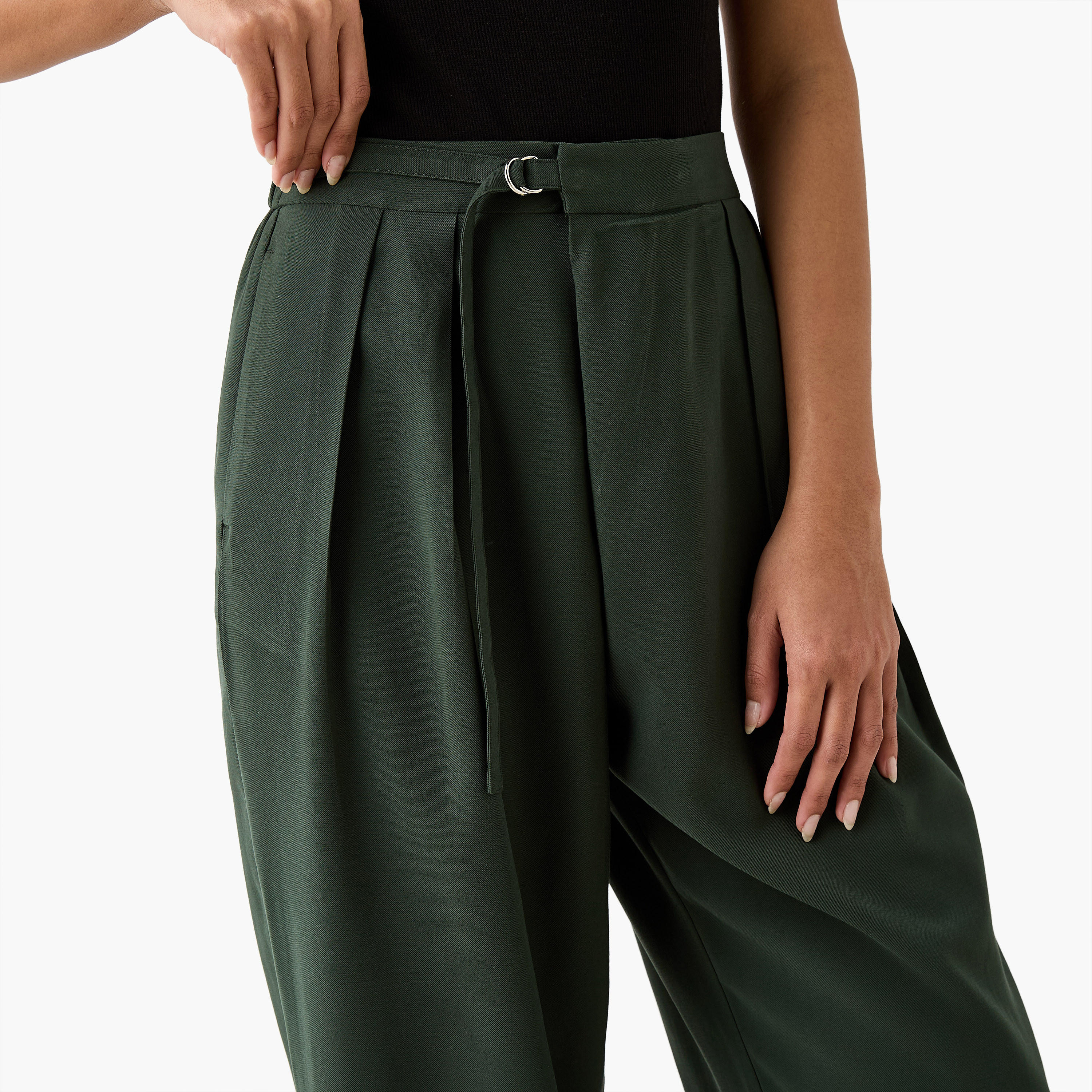 Iconic Relaxed Fit Pants with Buckle Detail and Pockets-women-clothing-bottoms-trousers-image-4
