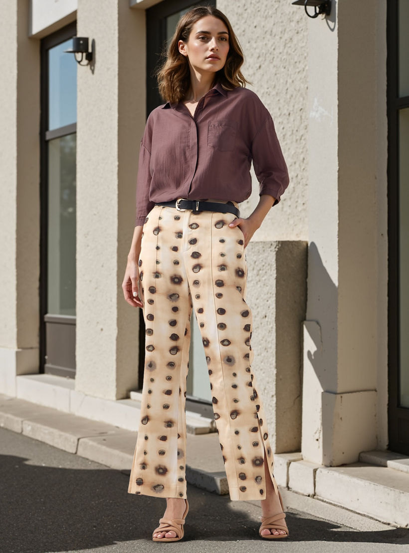 بنطلون بقصة مريحة وطبعات كاملة من آيكونيك-women-clothing-bottoms-trousers-image-4