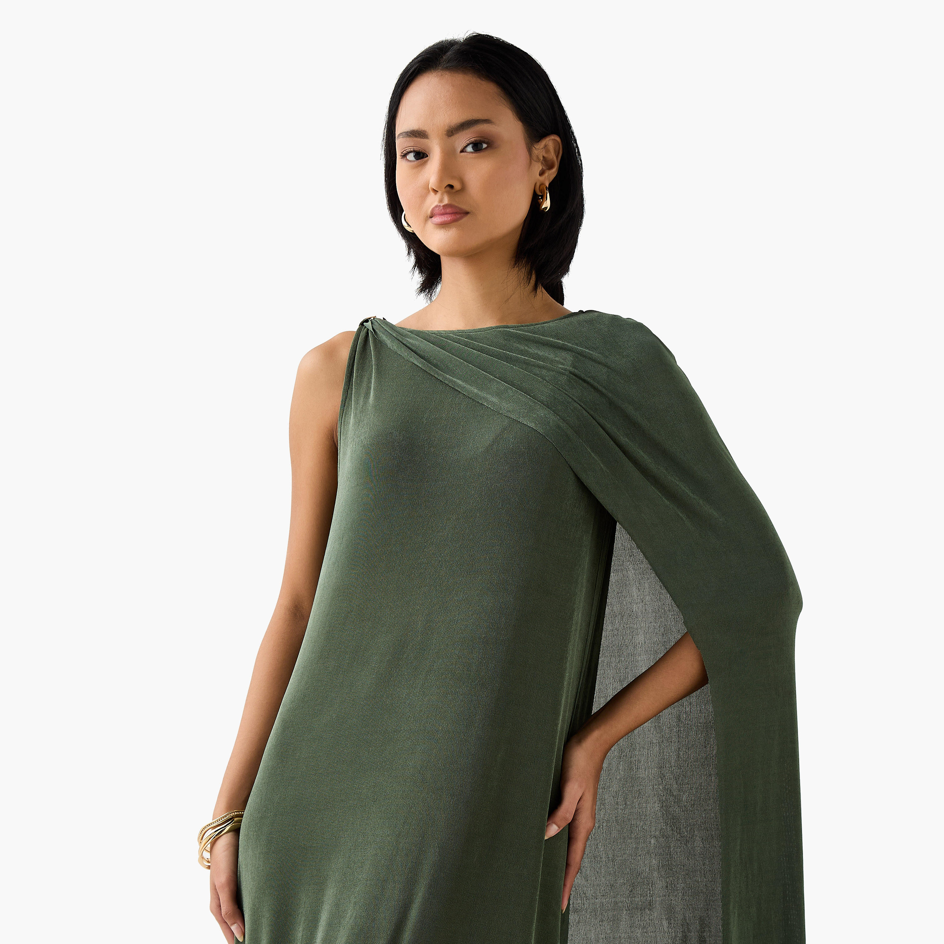 فستان ميدي دون أكمام برداء وياقة مستديرة من آيكونيك-women-clothing-dresses-image-4