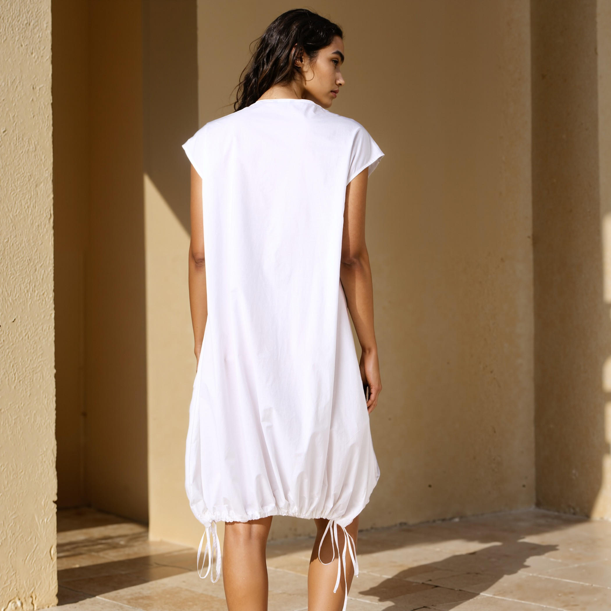 فستان قطن بأزرار سفلية وأربطة من آيكونيك-women-clothing-dresses-image-3
