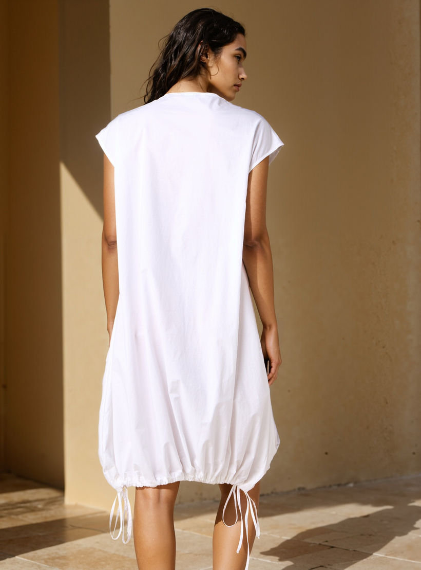 فستان قطن بأزرار سفلية وأربطة من آيكونيك-women-clothing-dresses-image-3