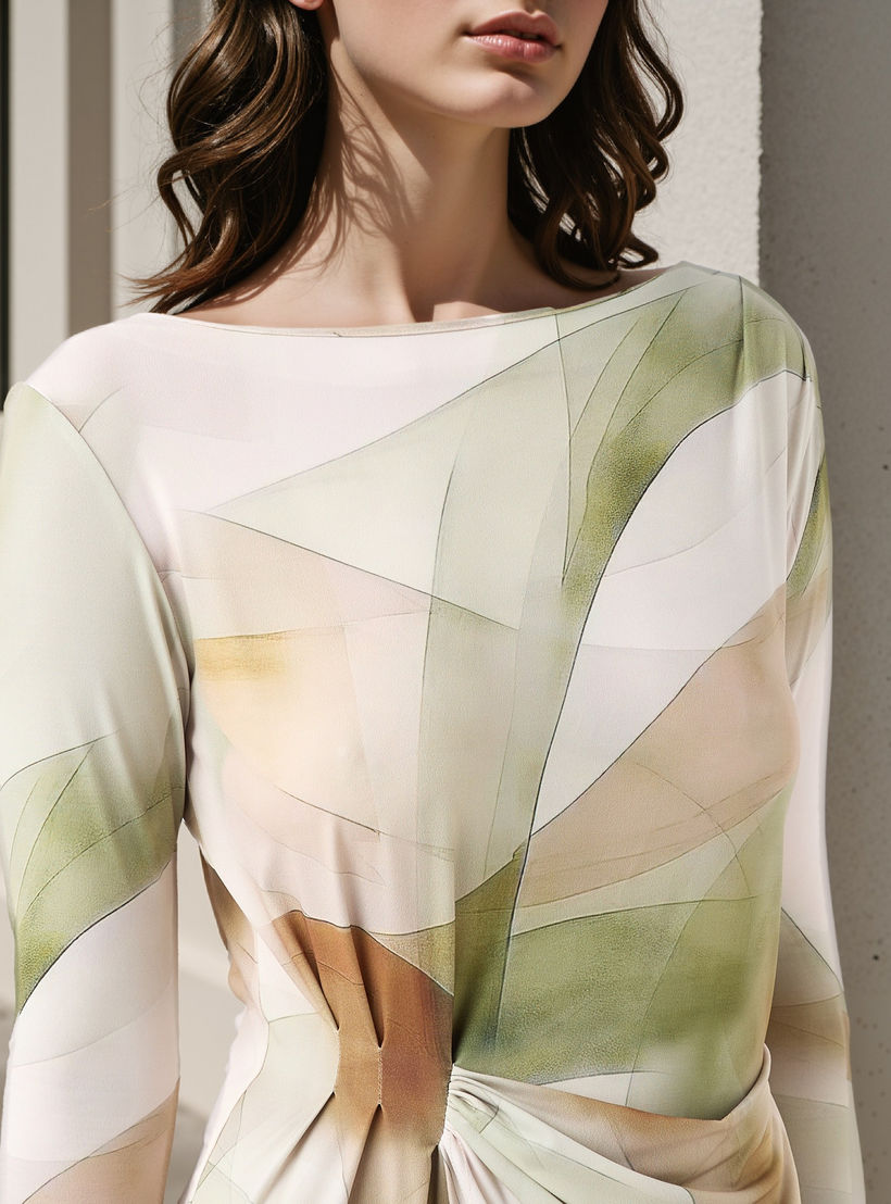 فستان بتفاصيل منسدلة وطبعات من آيكونيك-women-clothing-dresses-image-4