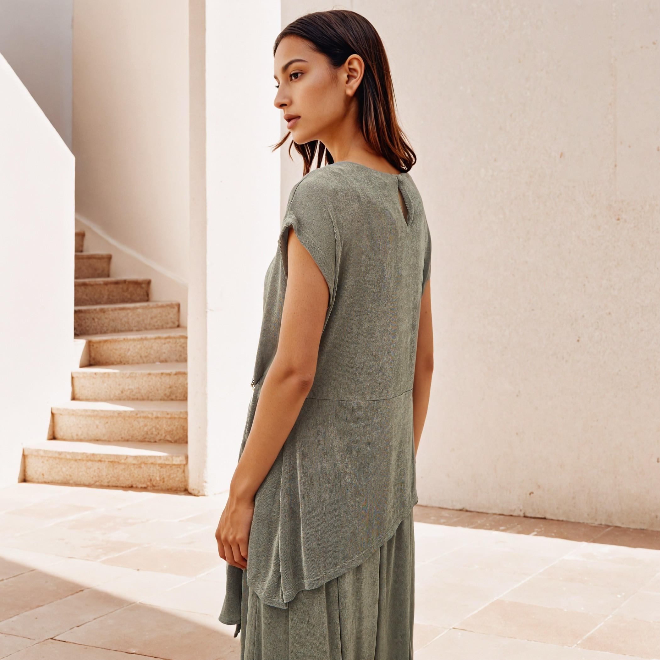 بلوزة درابيه بزينة مشبك من أيكونيك-women-clothing-shirtsandblouses-blouses-image-3