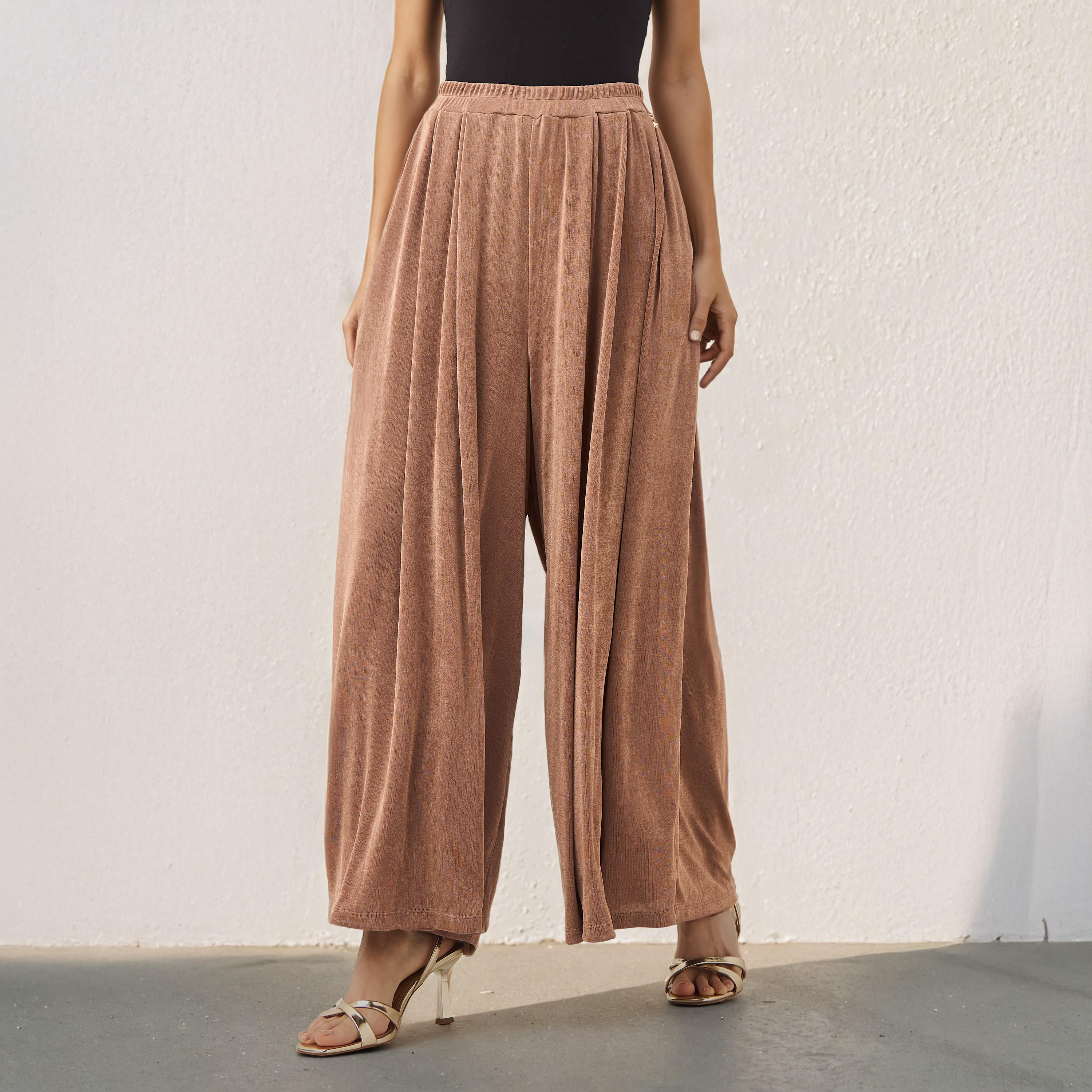 Iconic Draped Relaxed Fit Flexi Waist Pants-women-clothing-bottoms-trousers-image-1