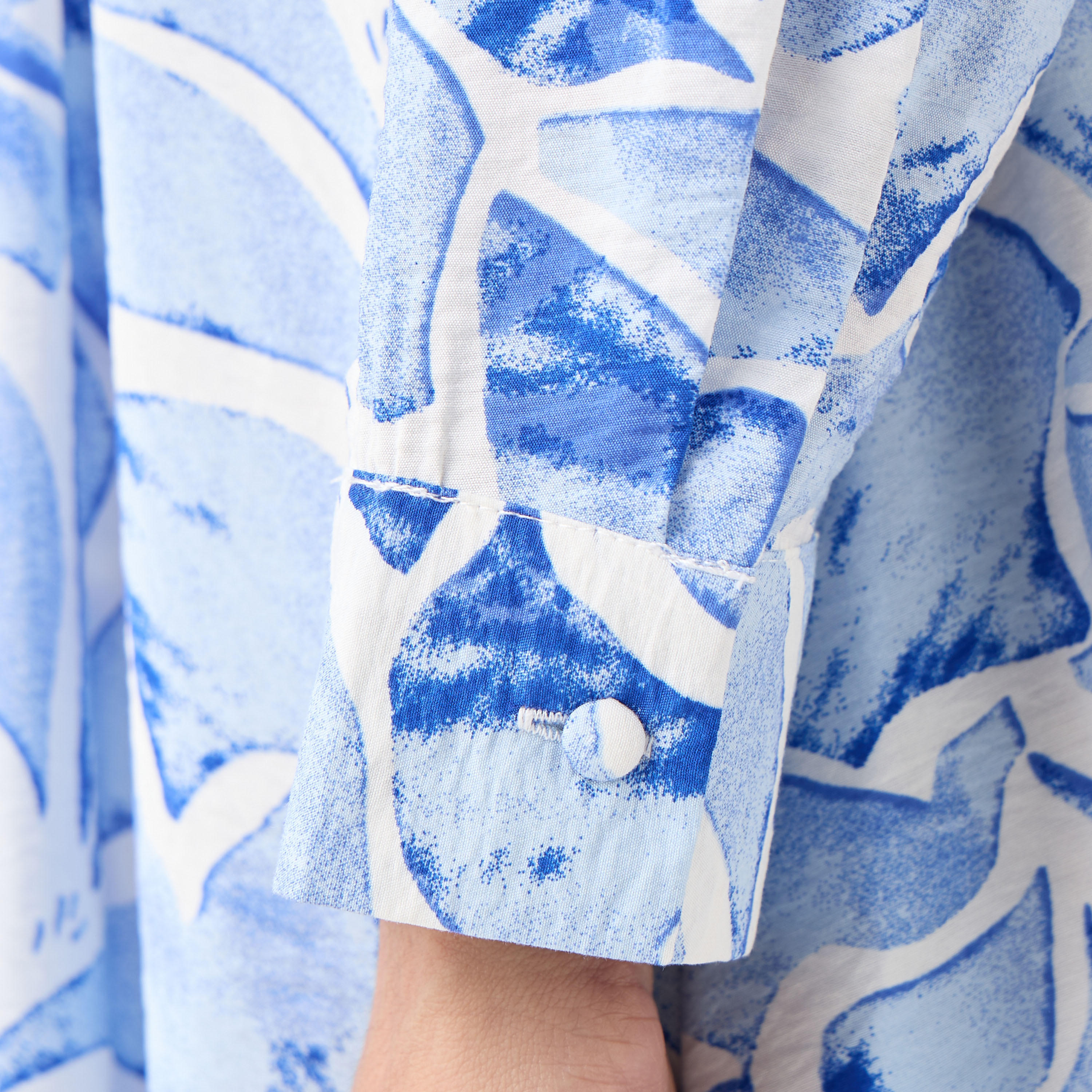 Iconic Printed Trapeze Maxi Dress with Collar and Long Sleeves-women-clothing-dresses-image-5
