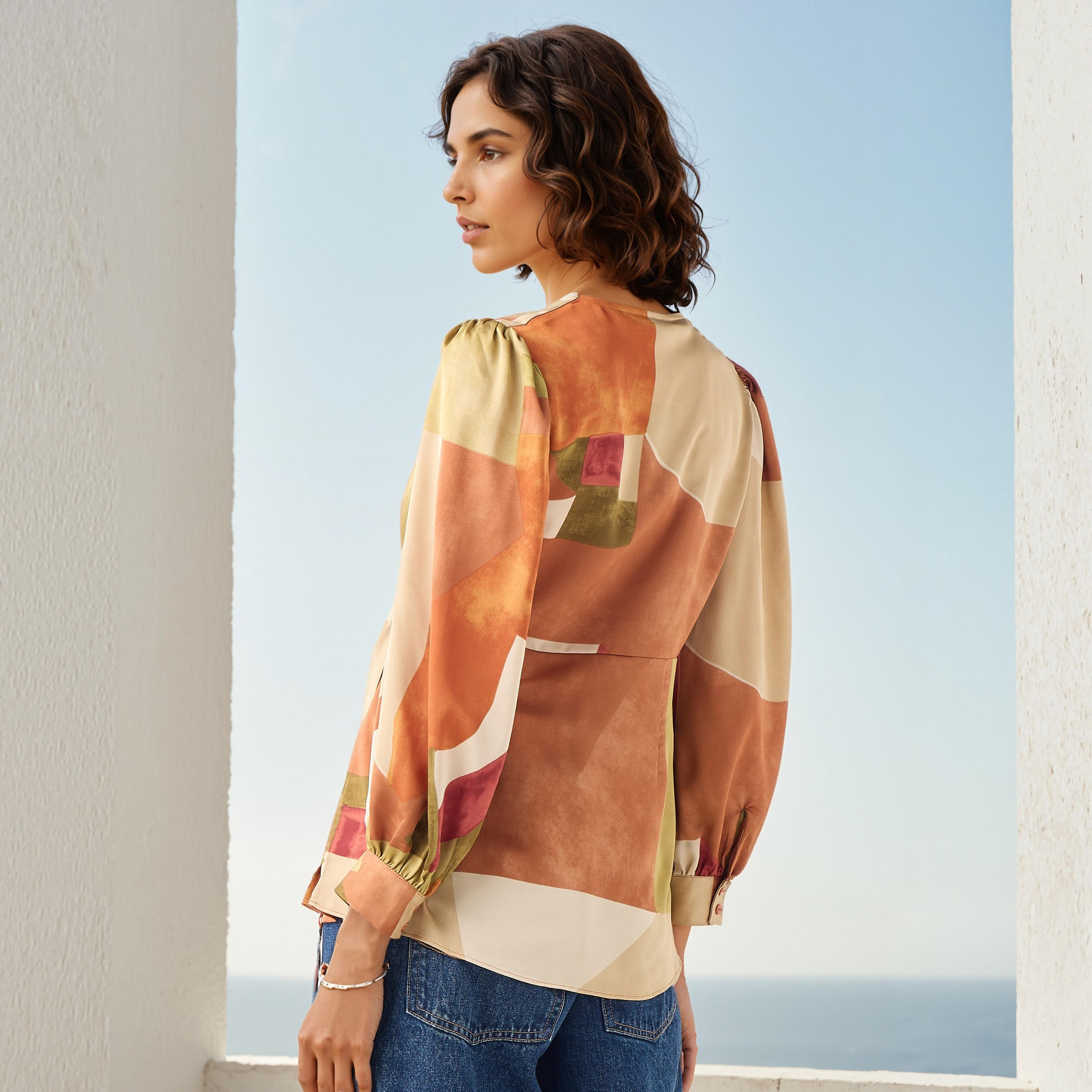 Iconic Printed V-neck Wrap Top with Long Sleeves and Tie-Up Detail-women-clothing-shirtsandblouses-blouses-image-3