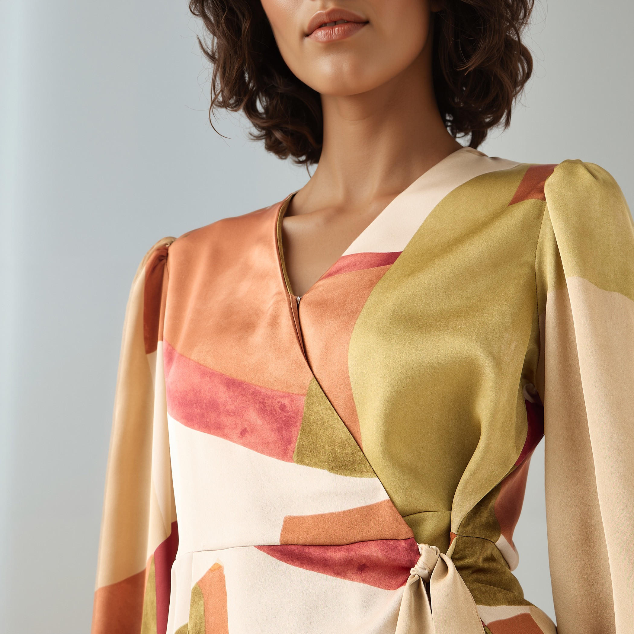 Iconic Printed V-neck Wrap Top with Long Sleeves and Tie-Up Detail-women-clothing-shirtsandblouses-blouses-image-4