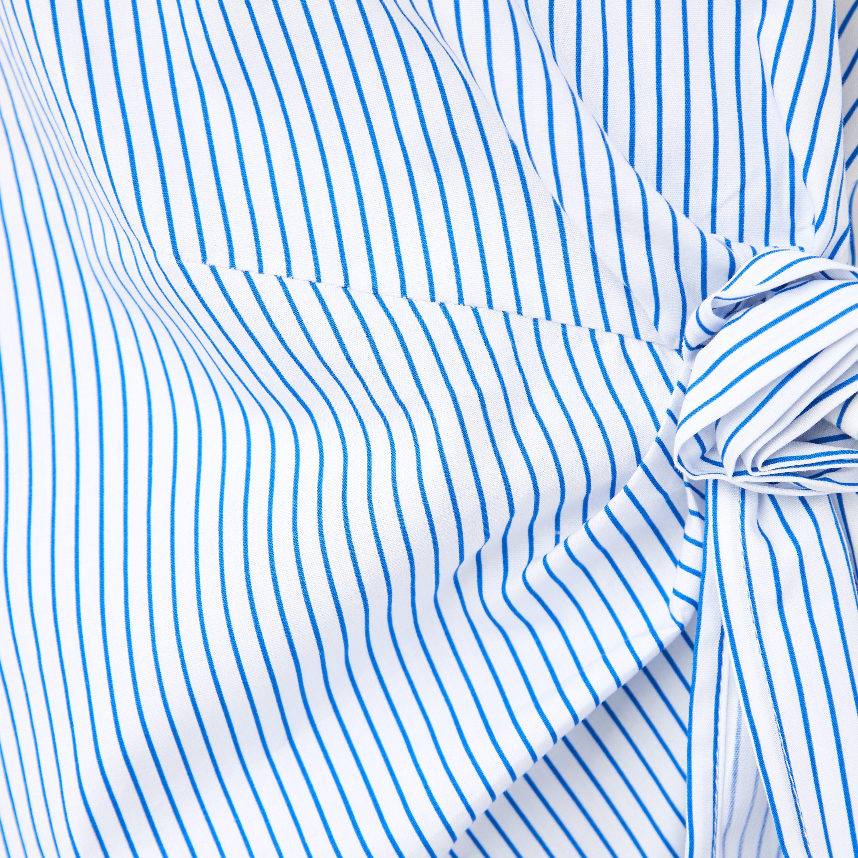 بلوزة قطن ملفوفة مقلّمة بتفاصيل وردة من آيكونيك-women-clothing-shirtsandblouses-blouses-image-5