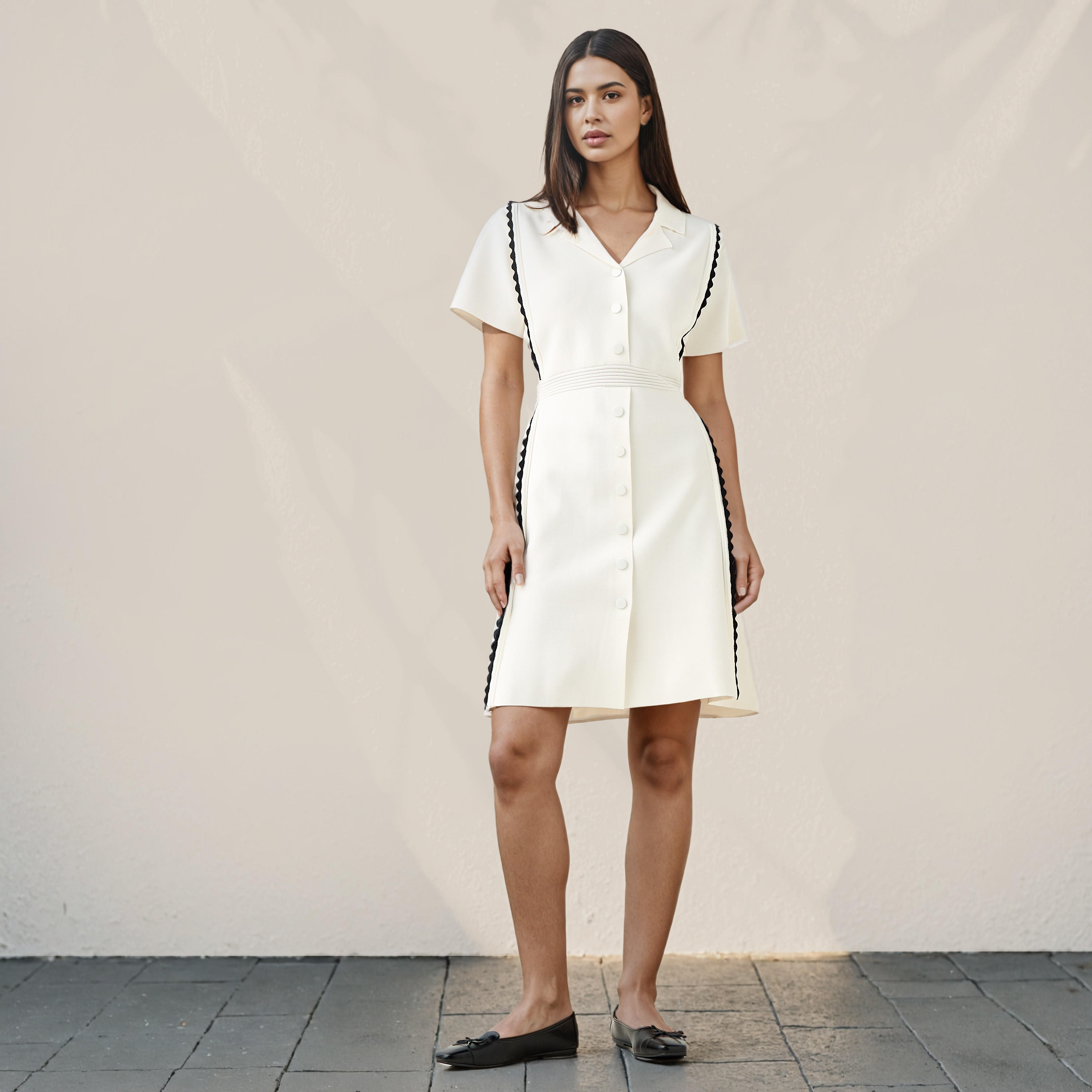 فستان قميص بياقة وقصة مغايرة من آيكونيك-women-clothing-dresses-image-2