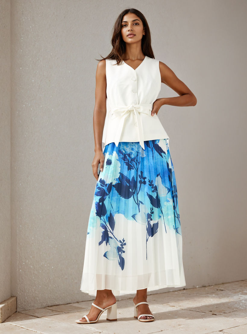 فستان دون أكمام بطبعات وحزام من أيكونيك-women-clothing-dresses-image-1
