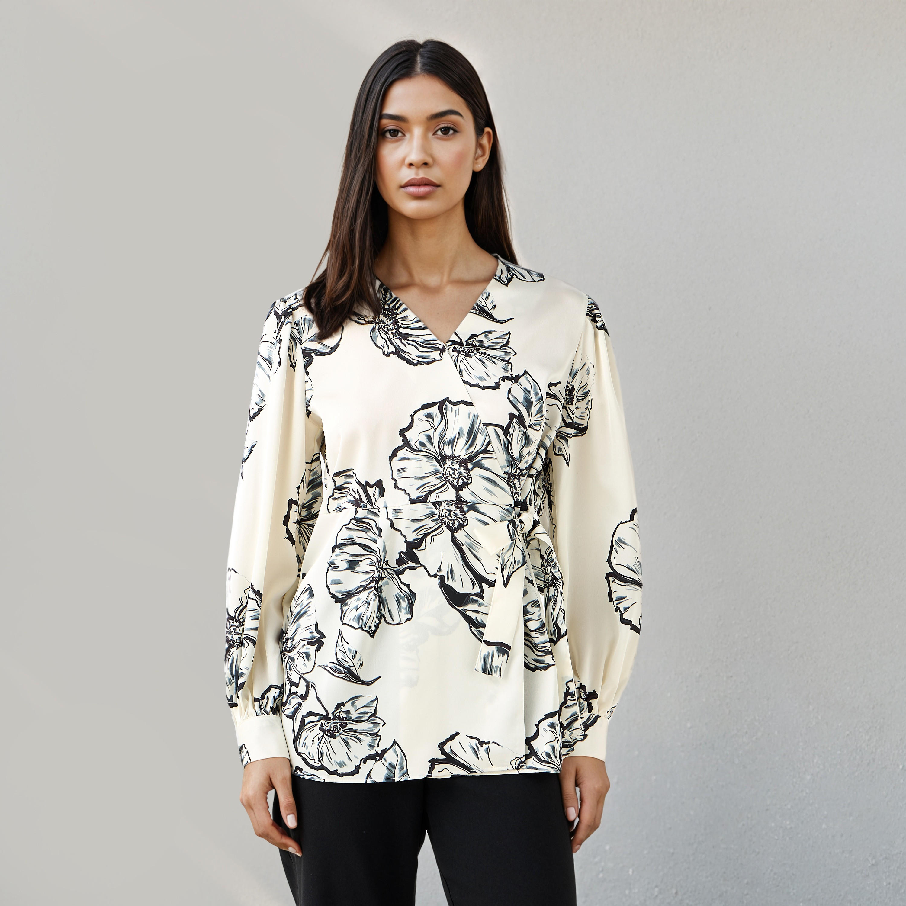 Iconic Relaxed Fit Floral Print Wrap Top-women-clothing-shirtsandblouses-blouses-image-1