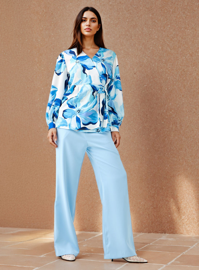 بلوزة ملفوفة بطبعات وقصة مريحة من آيكونيك-women-clothing-shirtsandblouses-blouses-image-2
