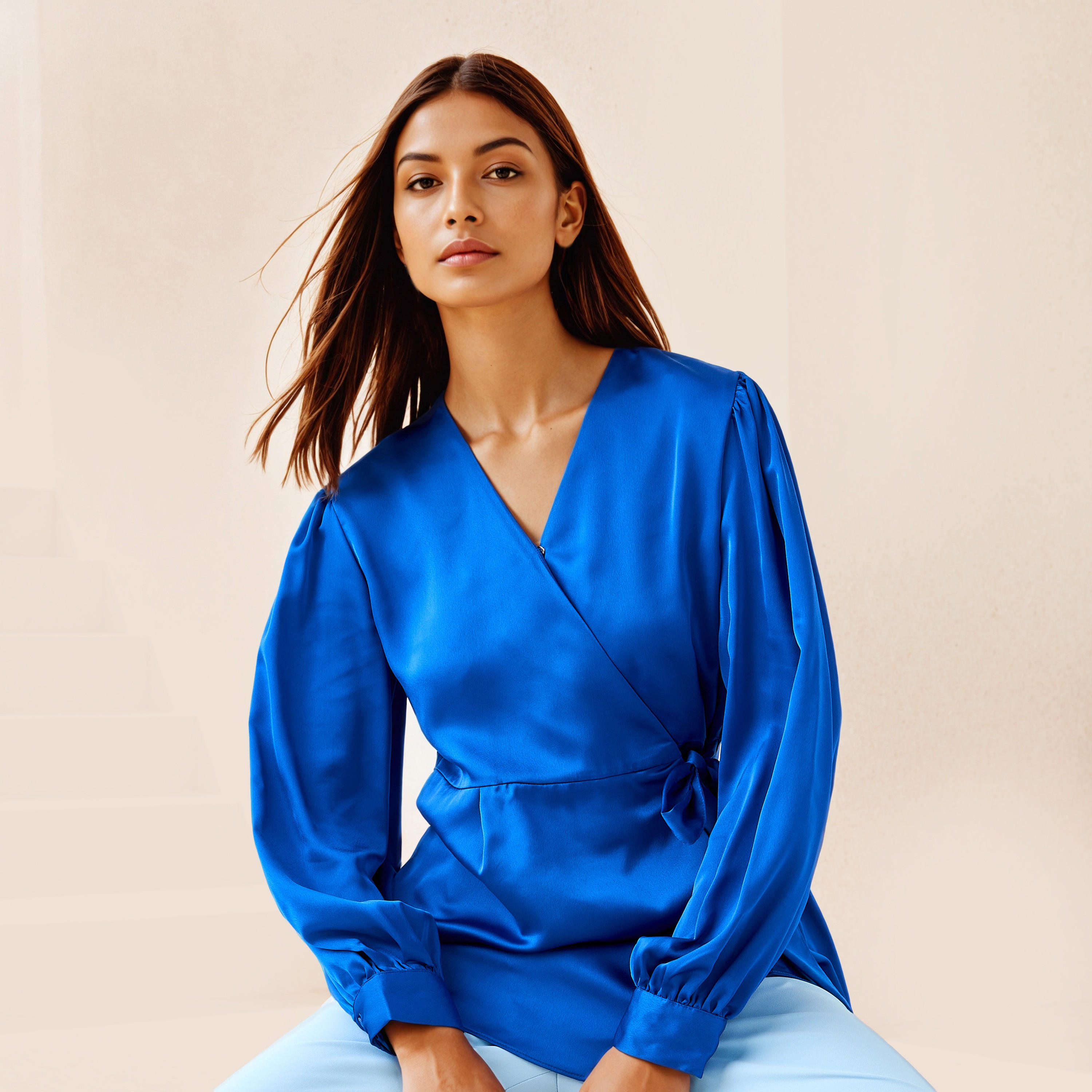 Iconic Relaxed Fit V-Neck Wrap Top-women-clothing-shirtsandblouses-blouses-image-1