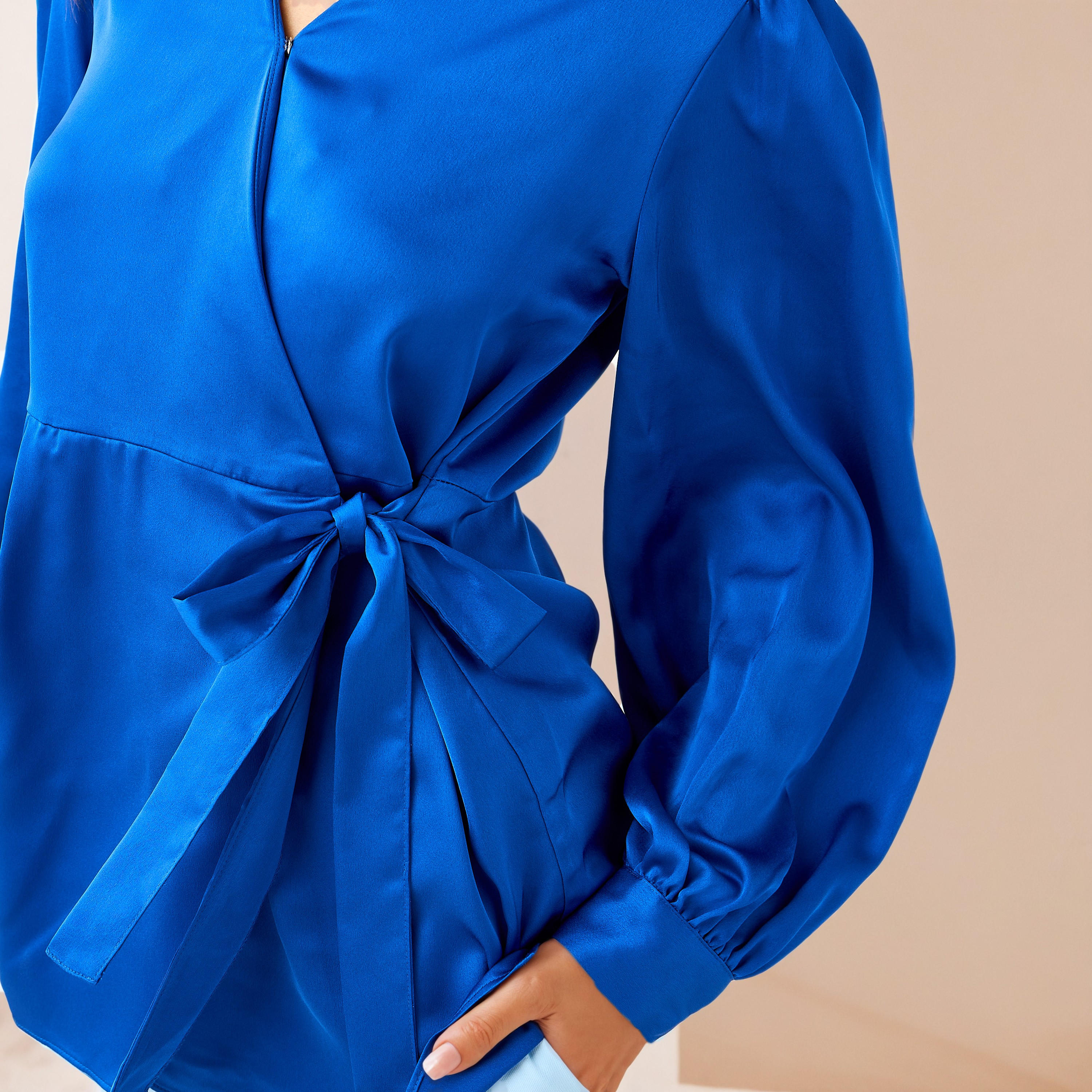Iconic Relaxed Fit V-Neck Wrap Top-women-clothing-shirtsandblouses-blouses-image-4