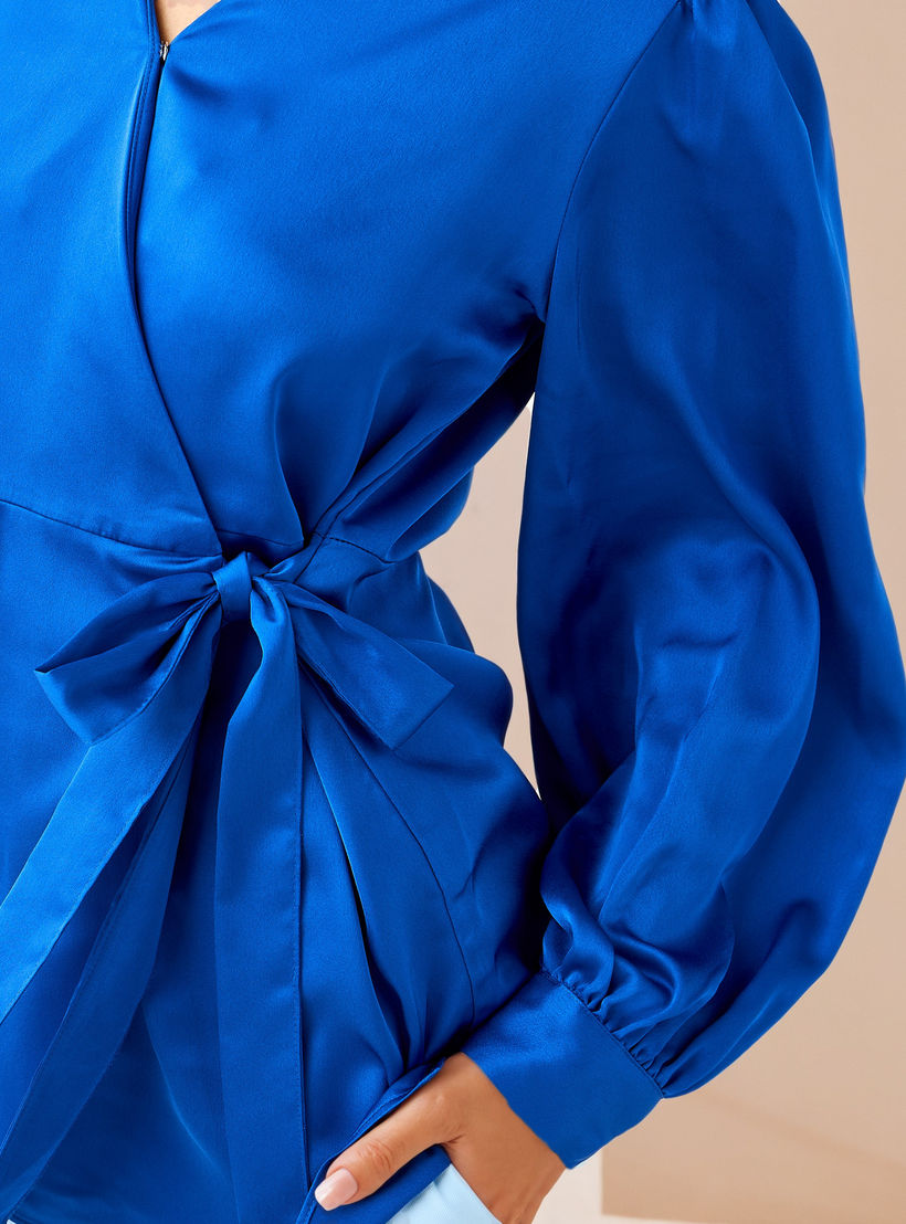 Iconic Relaxed Fit V-Neck Wrap Top-women-clothing-shirtsandblouses-blouses-image-4