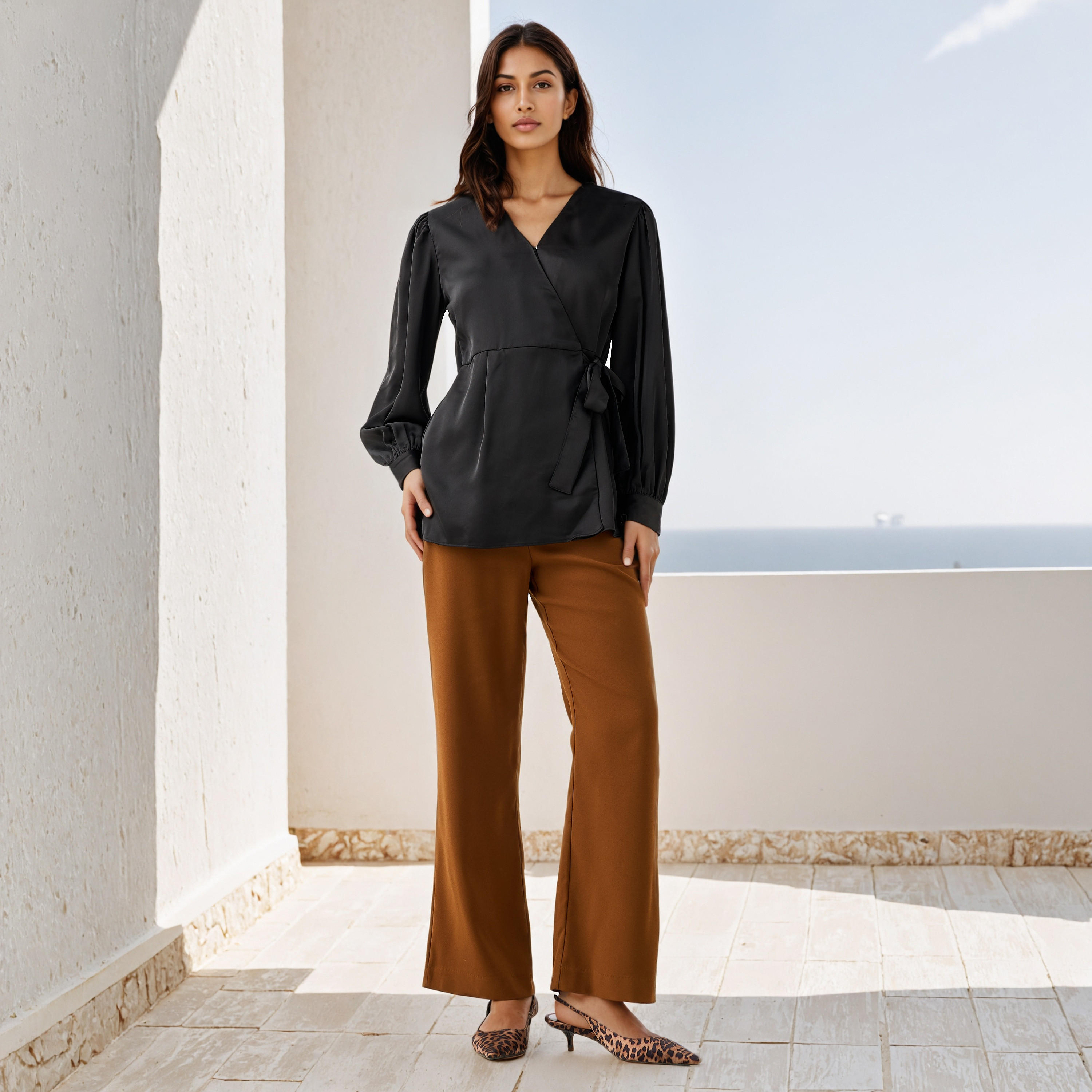 Iconic Relaxed Fit V-Neck Wrap Top-women-clothing-shirtsandblouses-blouses-image-2