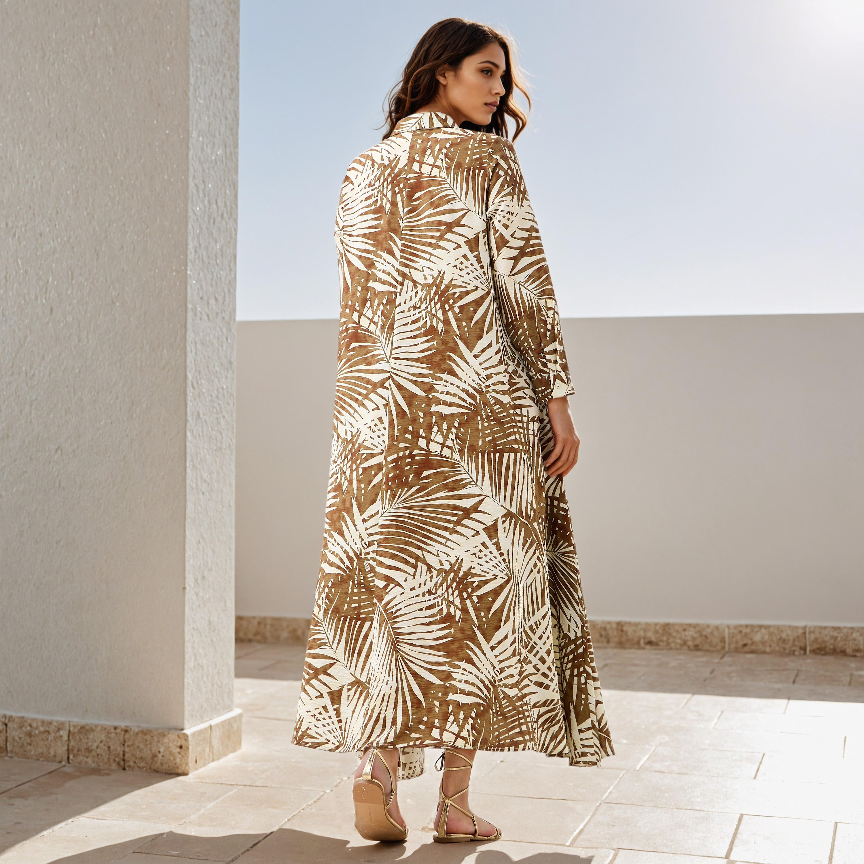 فستان ماكسي بطبعات وياقة عادية من أيكونيك-women-clothing-dresses-image-3