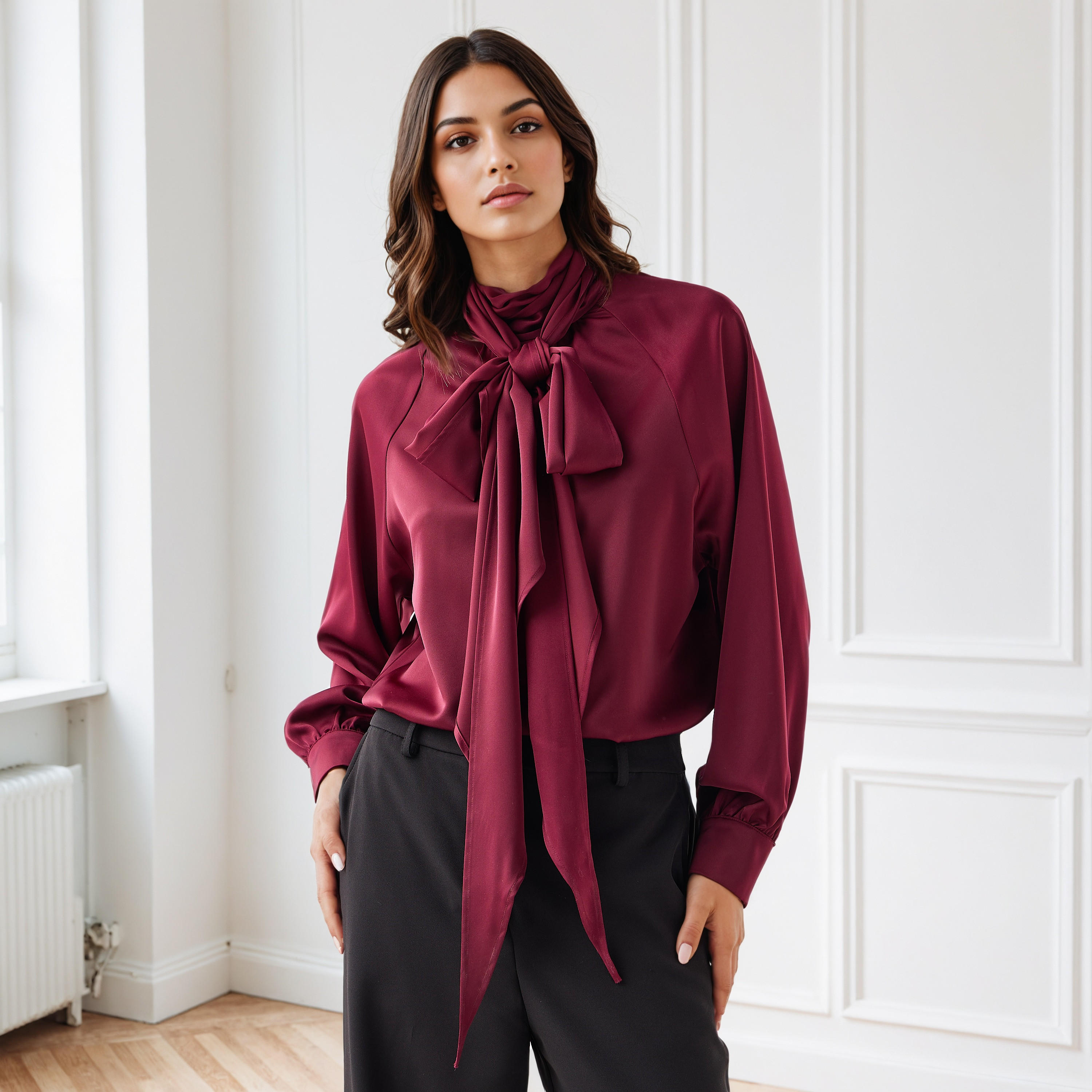 Iconic Regular Fit Pussy Bow Neck Top-women-clothing-shirtsandblouses-blouses-image-1