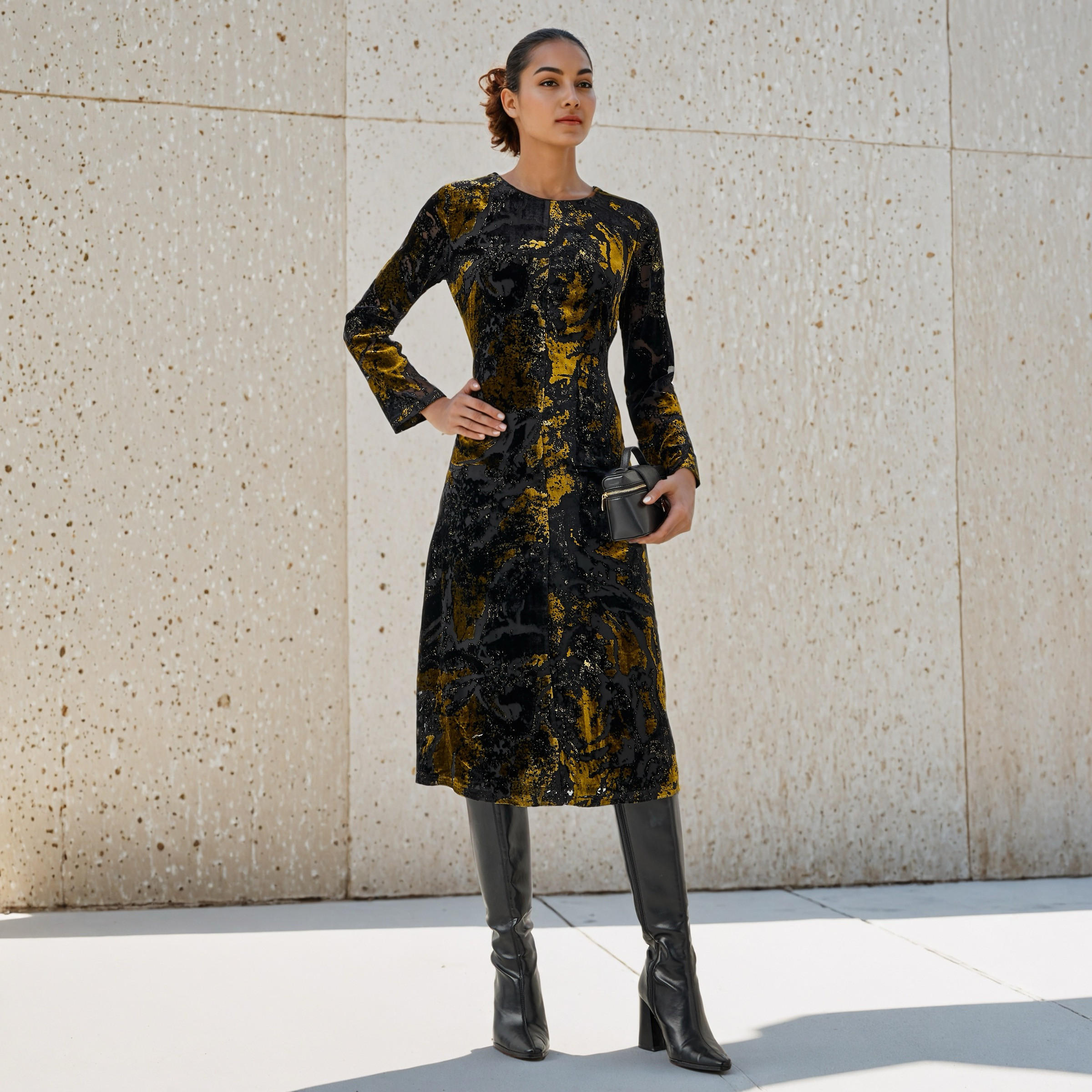 Iconic Burnout Detail Midi Dress-women-clothing-dresses-image-2