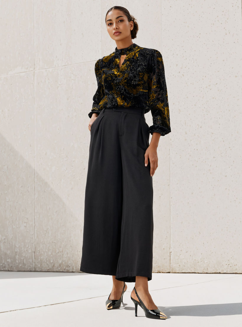 Iconic Burnout Detail Top with Keyhole Neck-women-clothing-shirtsandblouses-blouses-image-2
