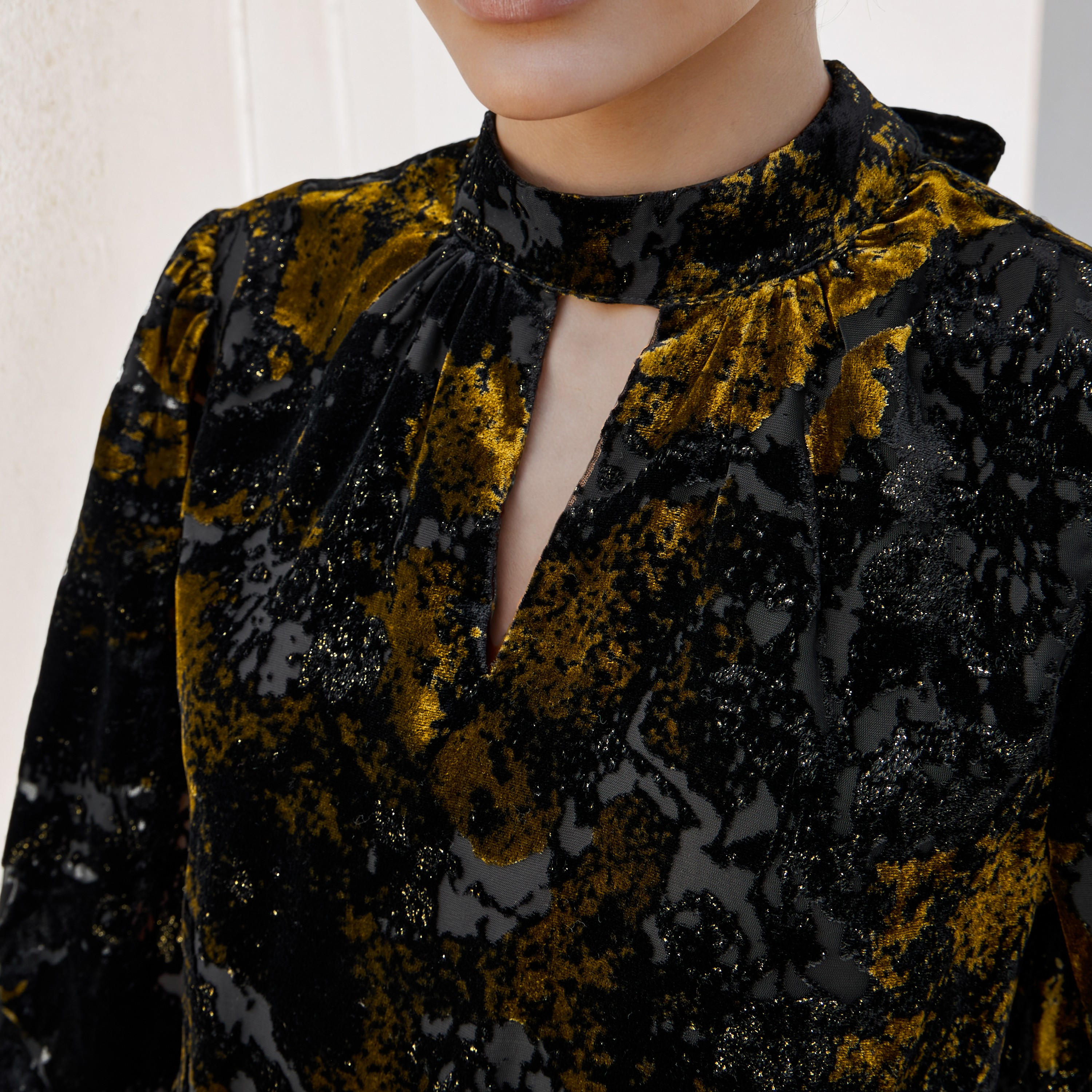Iconic Burnout Detail Top with Keyhole Neck-women-clothing-shirtsandblouses-blouses-image-5