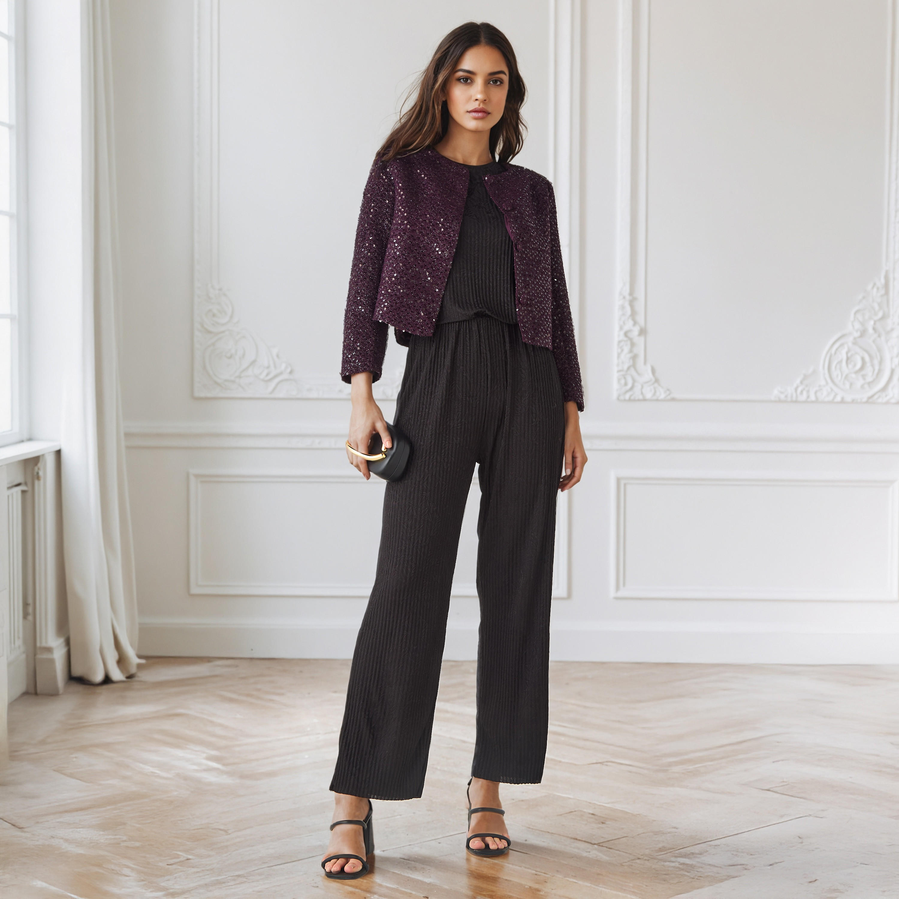جاكيت مزين بالترتر بأكمام طويلة من آيكونيك-women-winterwear-coatsandjackets-jackets-image-2