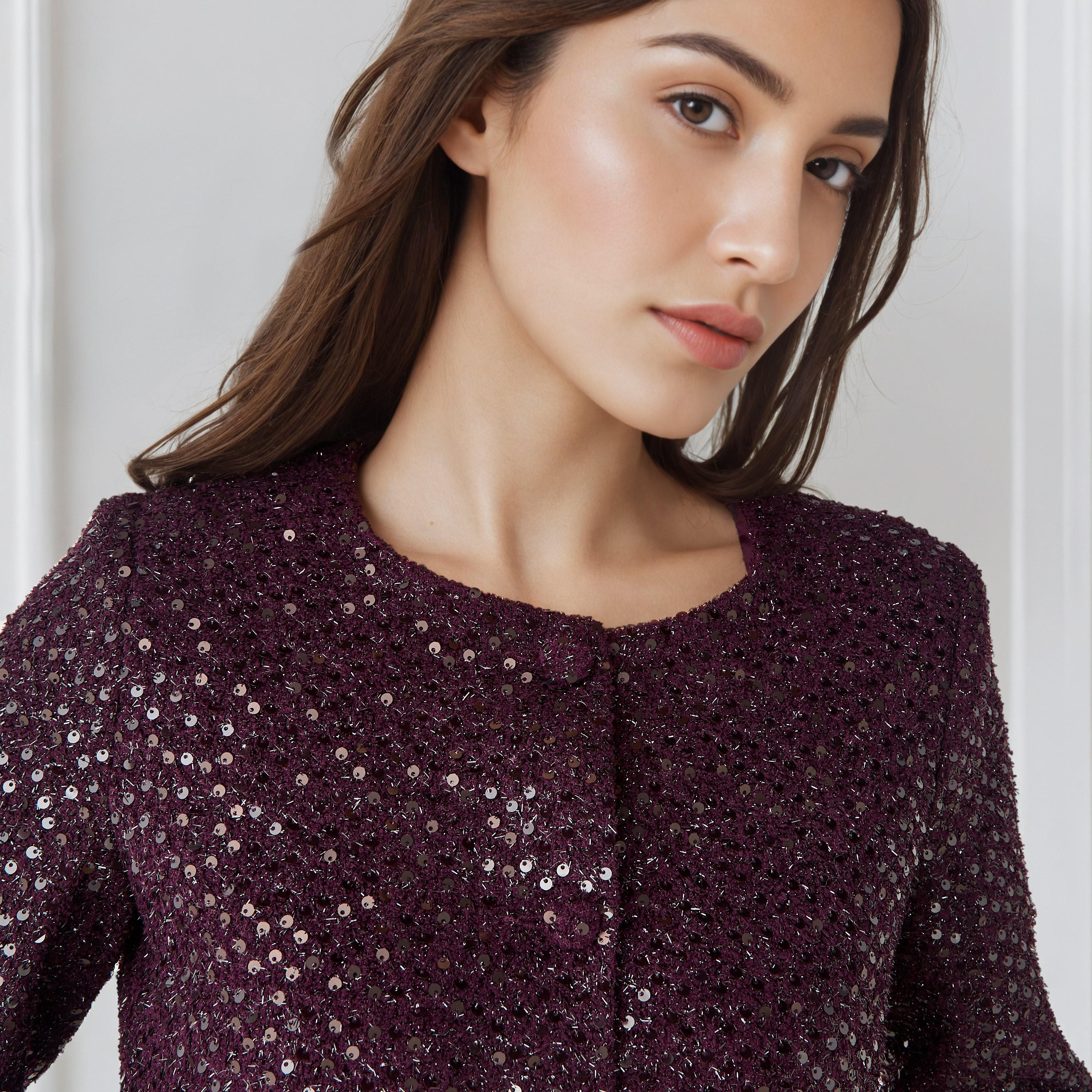 جاكيت مزين بالترتر بأكمام طويلة من آيكونيك-women-winterwear-coatsandjackets-jackets-image-5