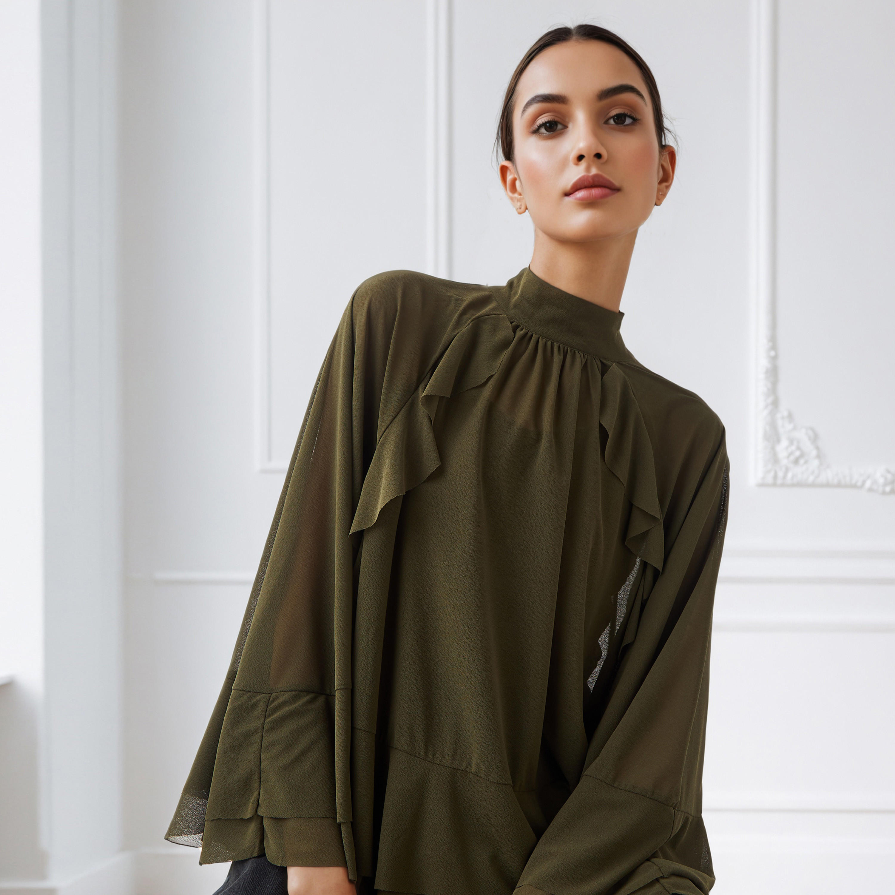 Iconic Ruffle Accent Cape Top-women-clothing-shirtsandblouses-blouses-image-1