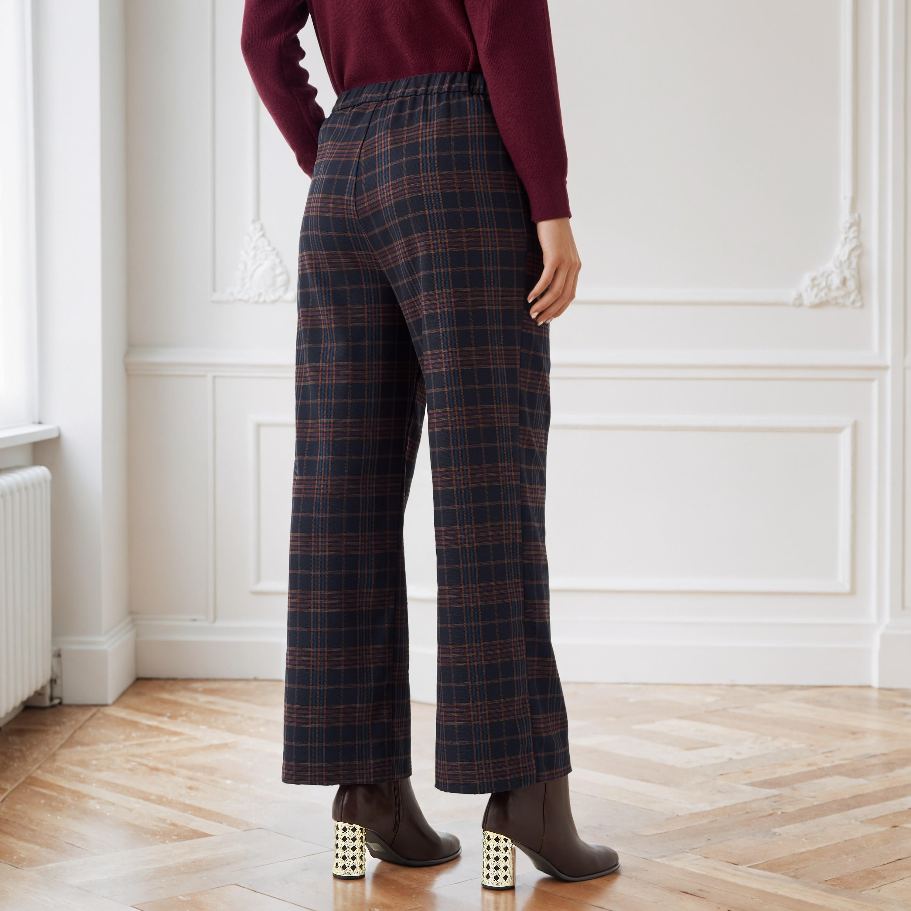 Iconic Checked Relaxed Fit Pants with Pockets-women-clothing-bottoms-trousers-image-3