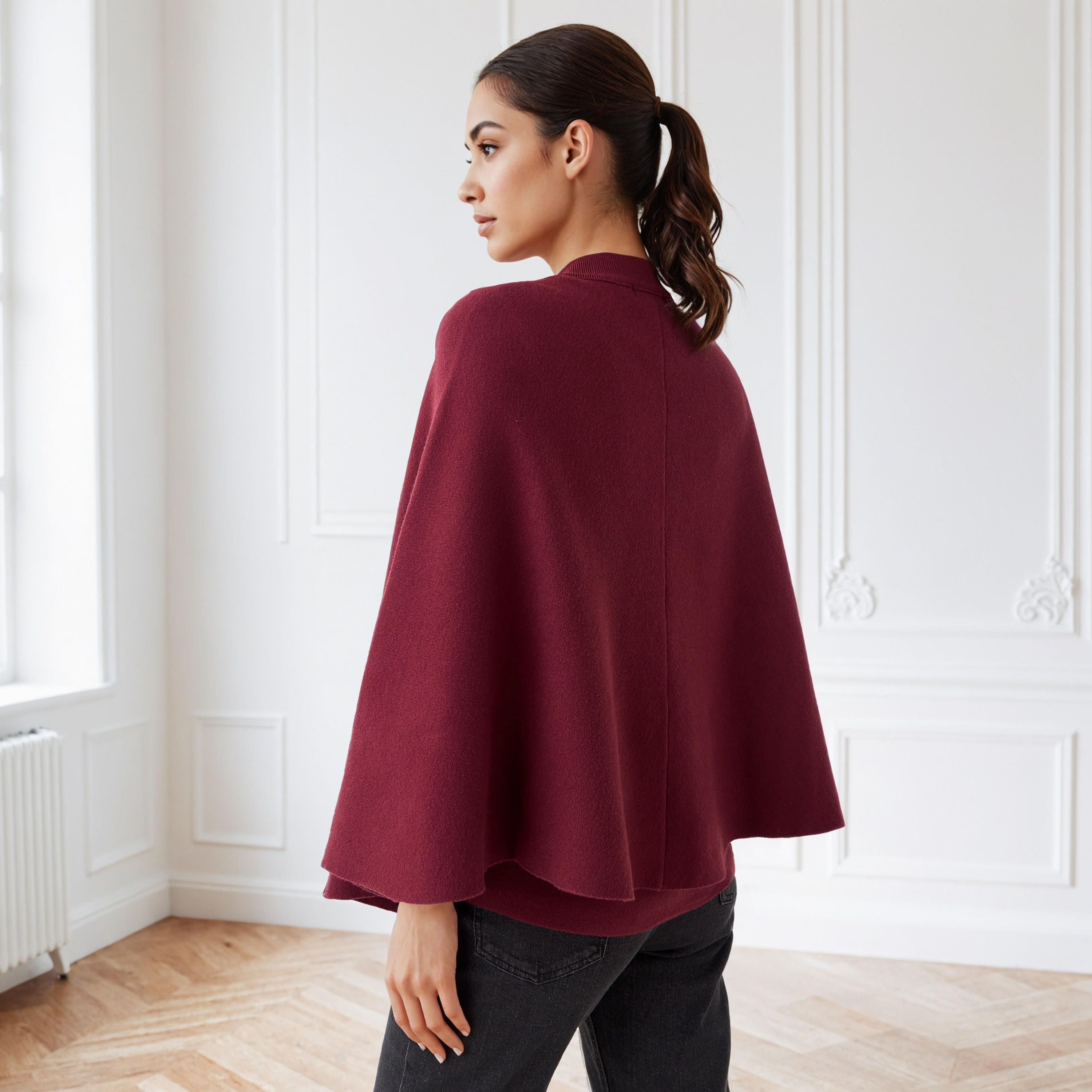 بلوزة بقصة مريحة وكاب من أيكونيك-women-winterwear-cardigansandjumpers-cardigans-image-3