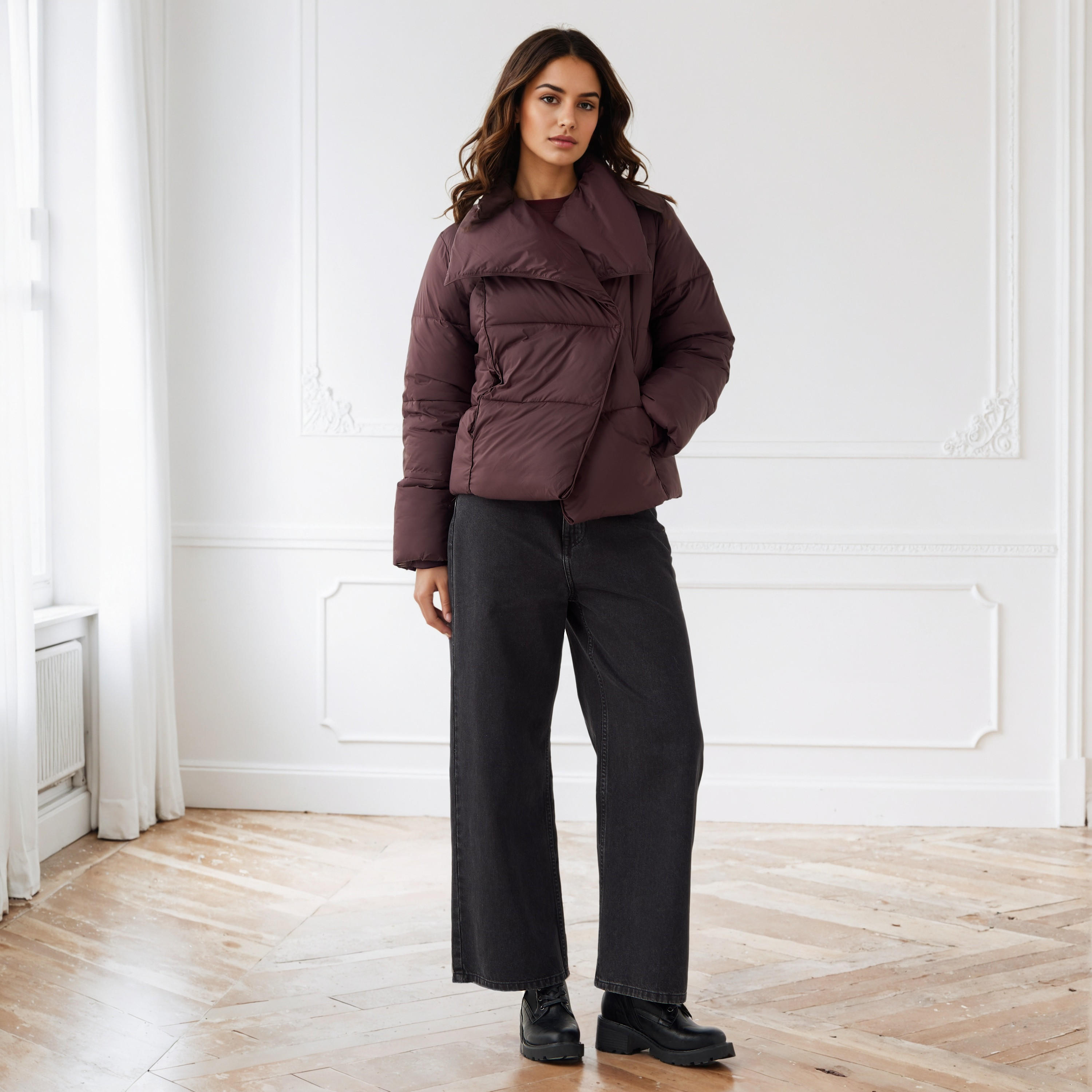 جاكيت منفوخ مبطن بجيوب من أيكونيك-women-winterwear-coatsandjackets-jackets-image-4