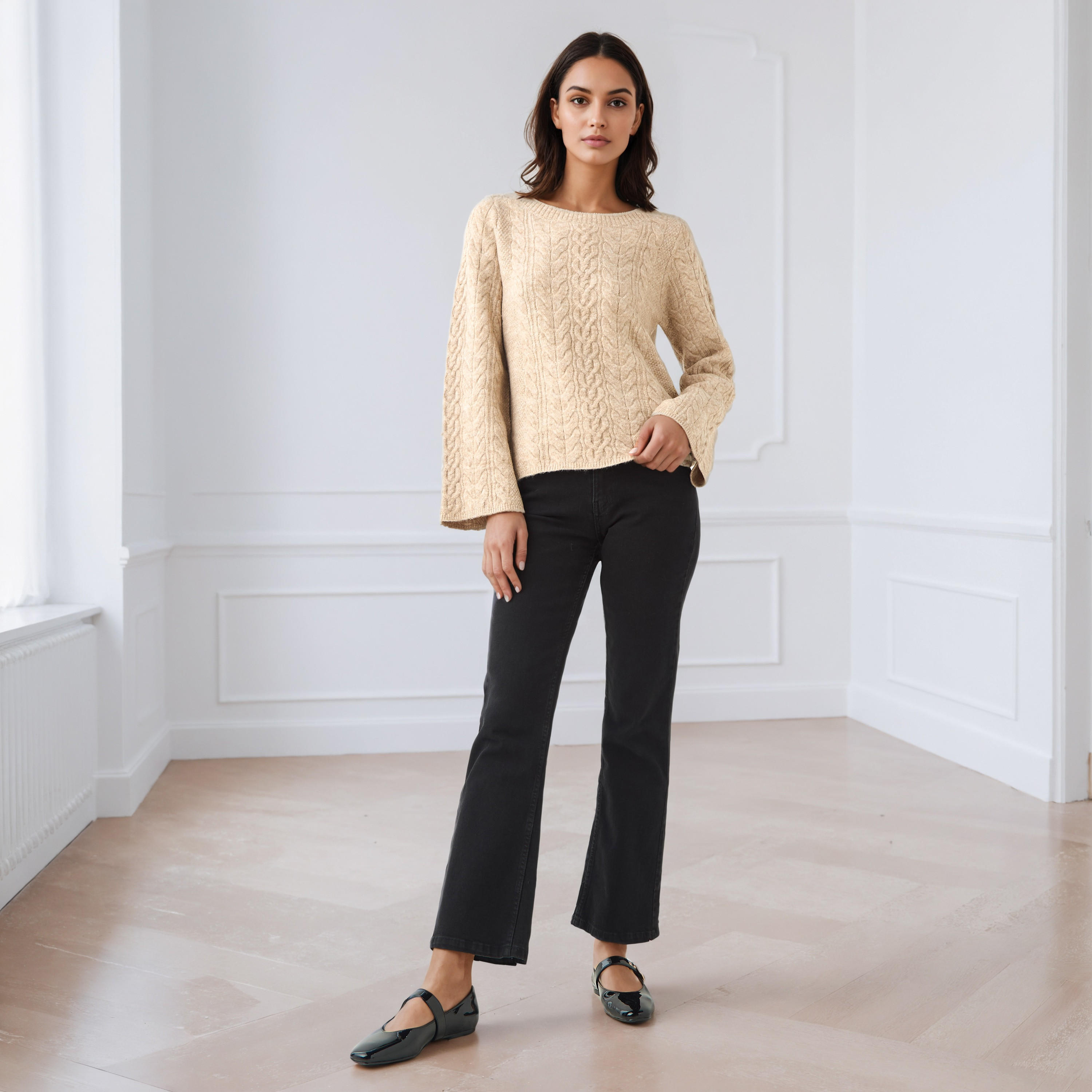 Iconic Regular Fit Cable Knit Crew Neck Sweater-women-clothing-cardigansandjumpers-jumpers-image-2