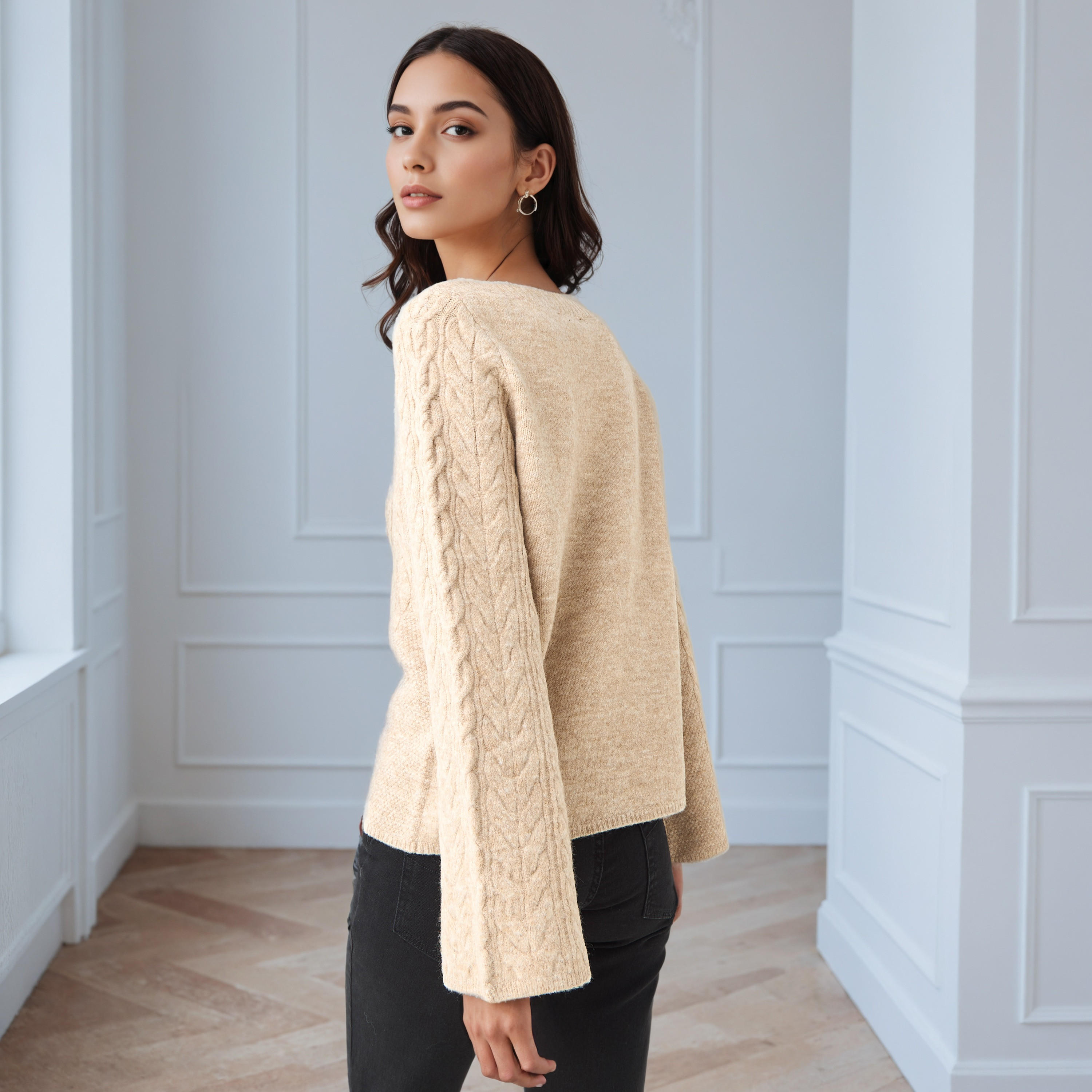 Iconic Regular Fit Cable Knit Crew Neck Sweater-women-clothing-cardigansandjumpers-jumpers-image-3