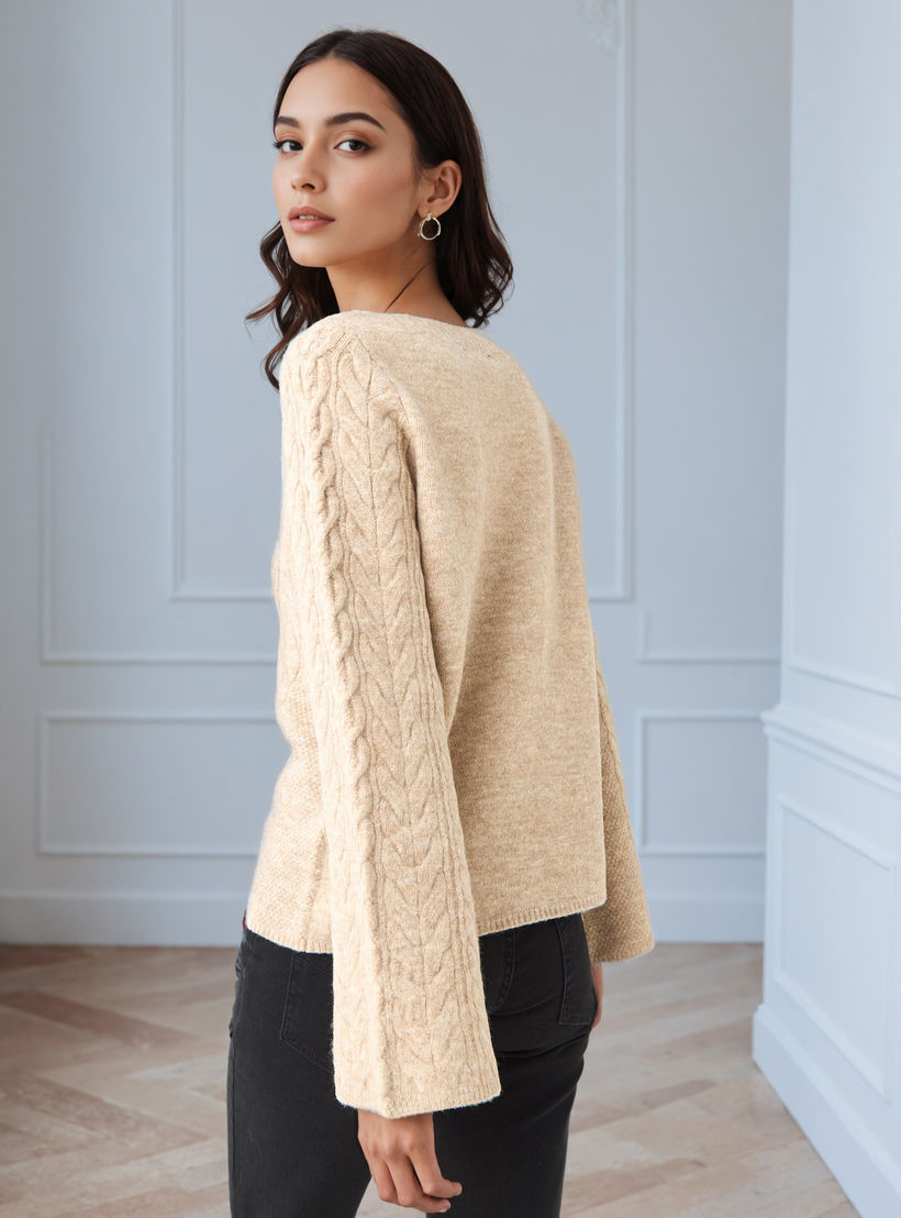 Iconic Regular Fit Cable Knit Crew Neck Sweater-women-clothing-cardigansandjumpers-jumpers-image-3