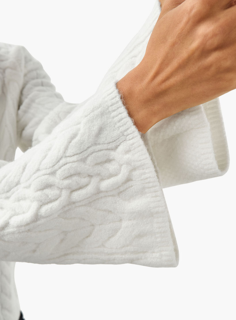 كنزة بياقة ضيقة وقصة عادية وحياكة كابل من آيكونيك-women-clothing-cardigansandjumpers-jumpers-image-4