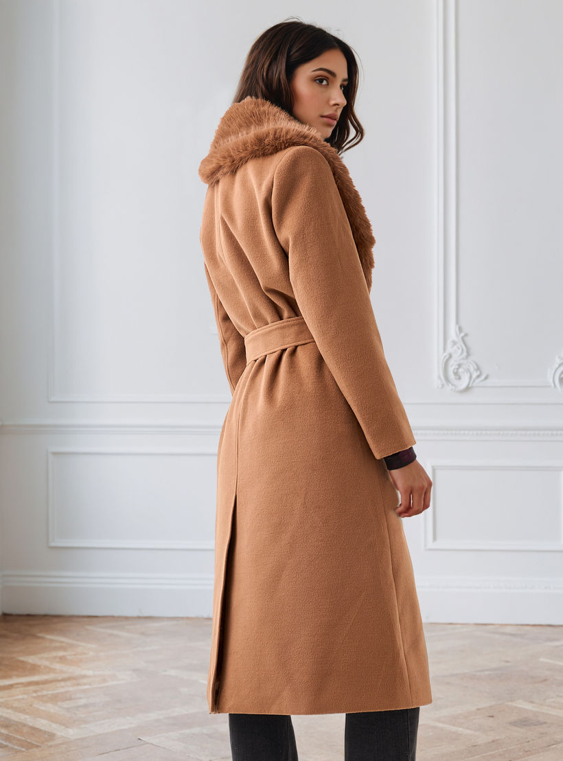 Iconic Regular Trench Coat with Detachable Faux Fur Collar-women-clothing-coatsandjackets-coats-image-3
