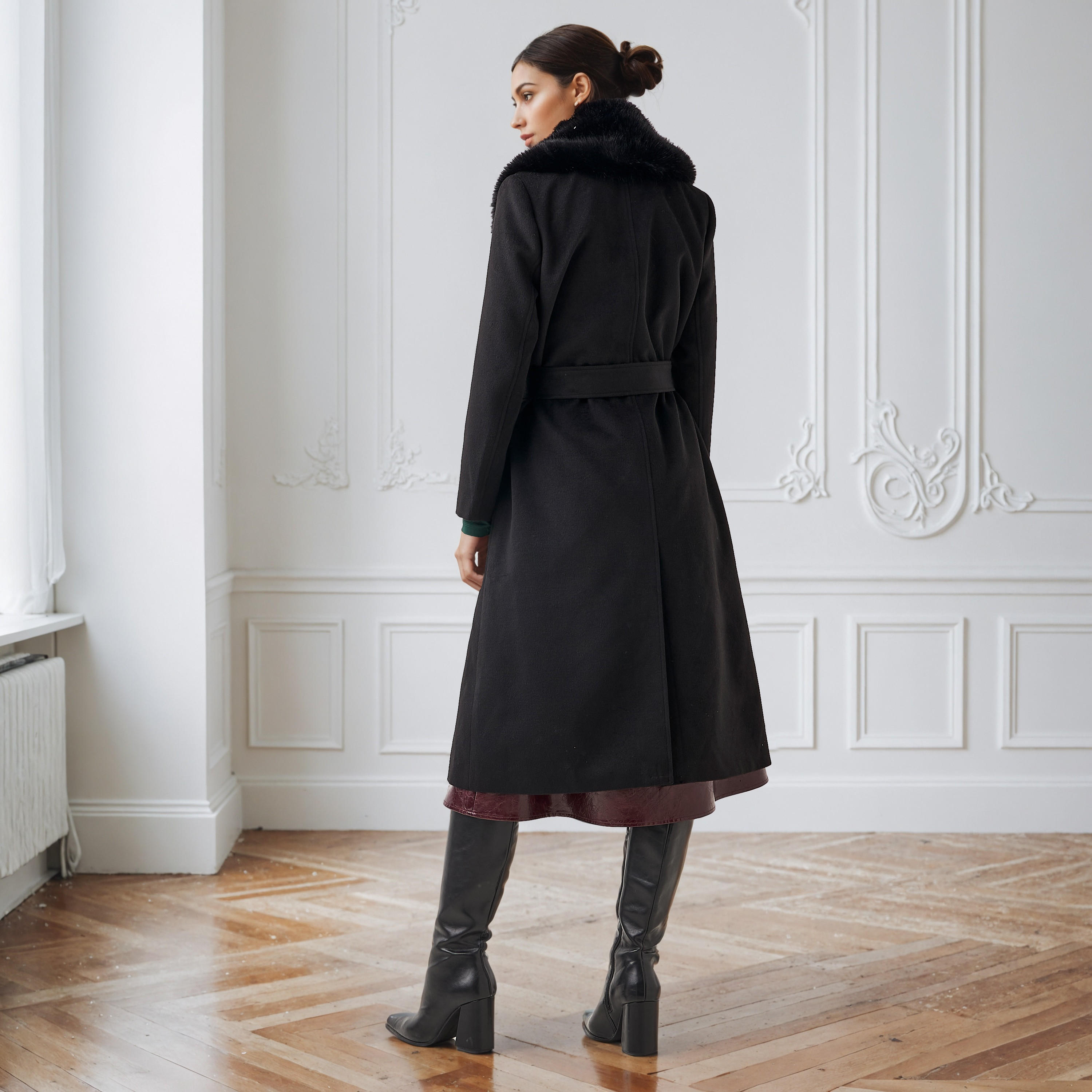 معطف ترنش عادي بياقة فرو صناعي قابلة للإزالة من آيكونيك-women-clothing-coatsandjackets-coats-image-3