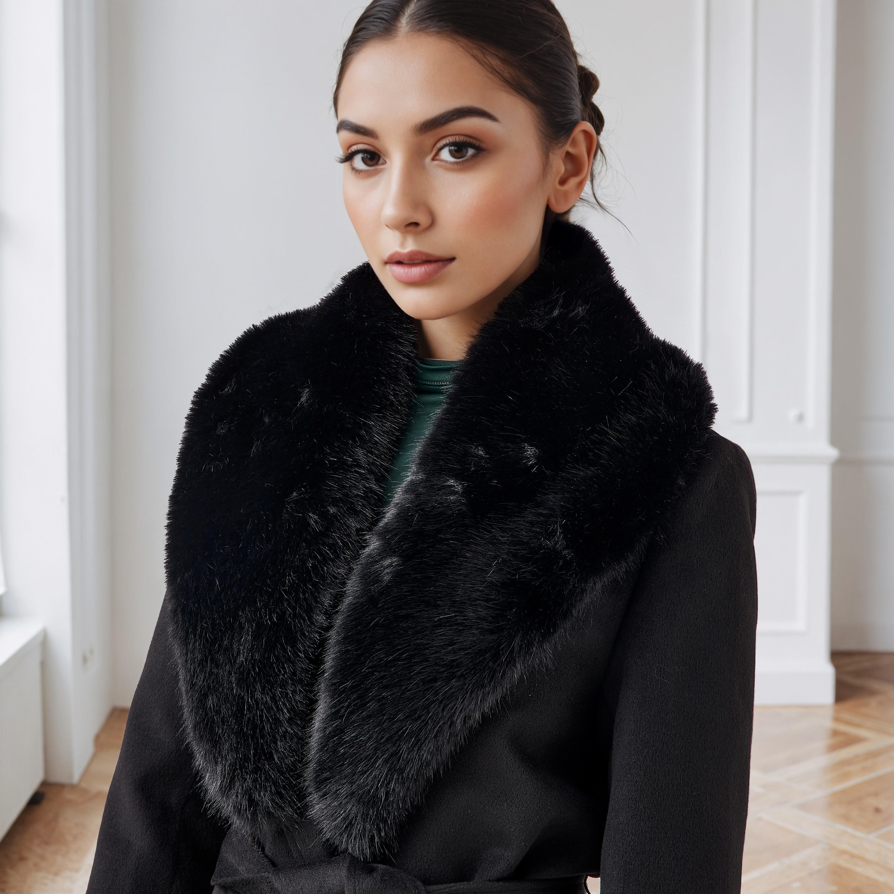معطف ترنش عادي بياقة فرو صناعي قابلة للإزالة من آيكونيك-women-clothing-coatsandjackets-coats-image-4