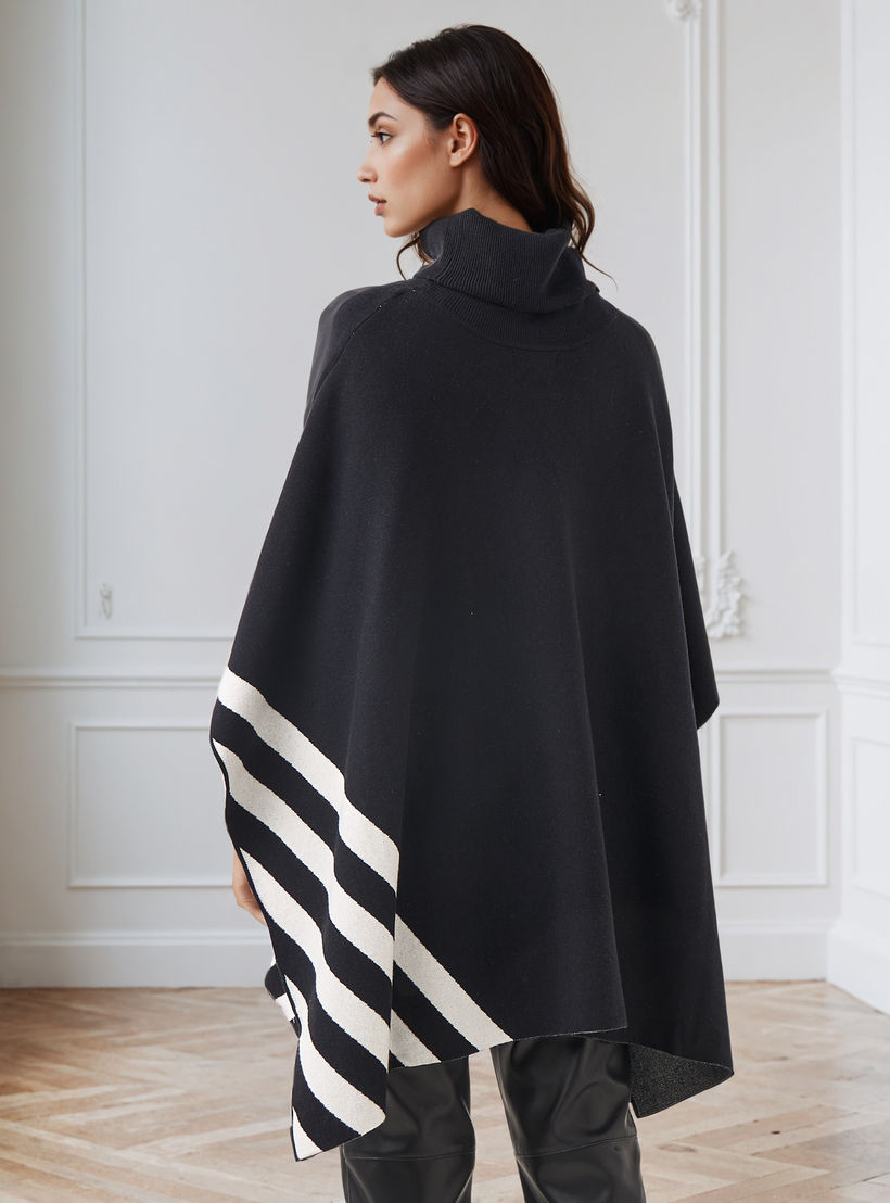Iconic Colourblock High Neck Poncho-women-winterwear-cardigansandjumpers-cardigans-image-3