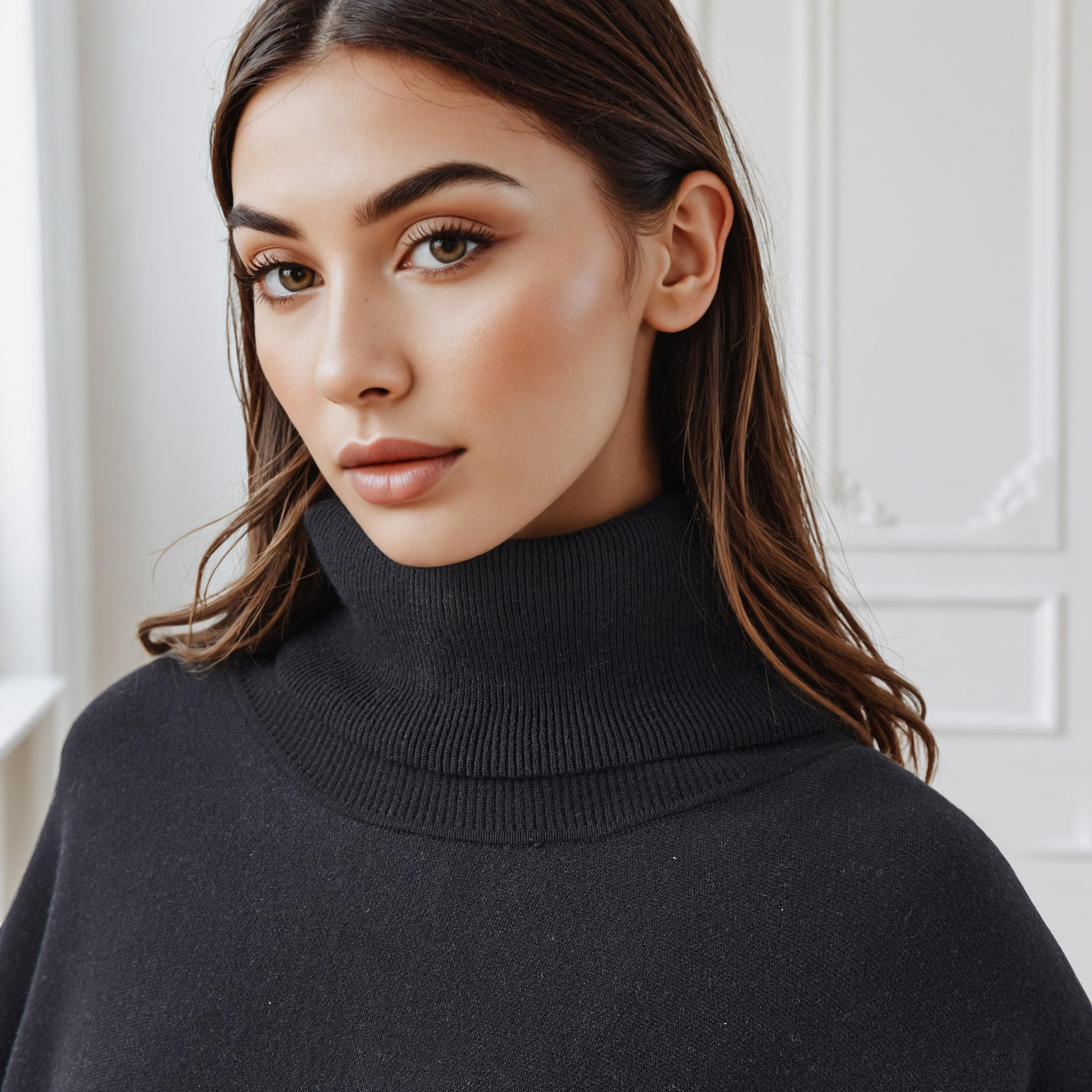 Iconic Colourblock High Neck Poncho-women-winterwear-cardigansandjumpers-cardigans-image-4