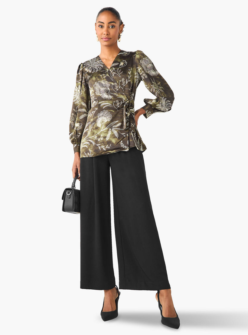 بلوزة بوليستر بقصّة مريحة بأربطة من آيكونيك-women-clothing-shirtsandblouses-blouses-image-2