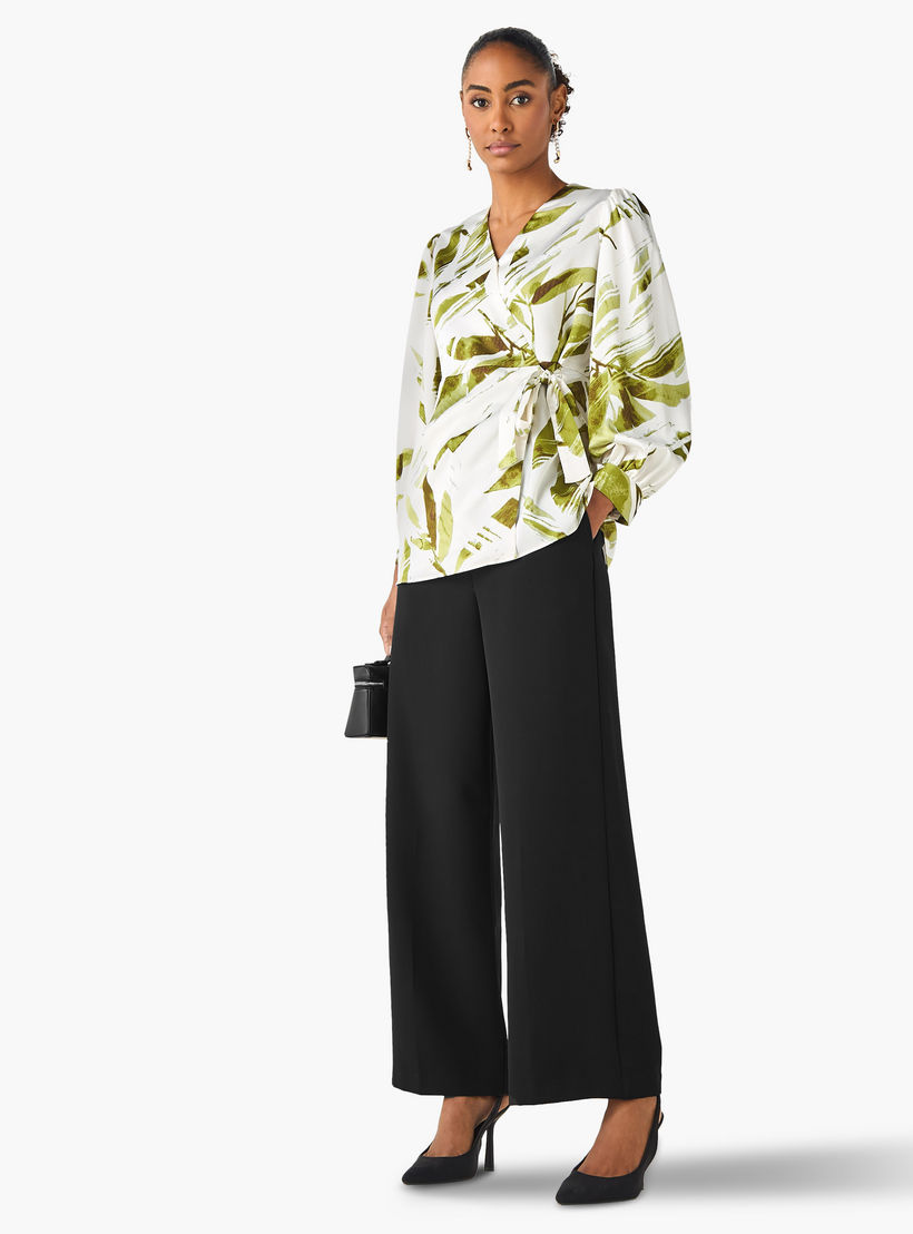 Iconic Relaxed Fit Polyester Wrap Top with Tie-Ups-women-clothing-shirtsandblouses-blouses-image-2