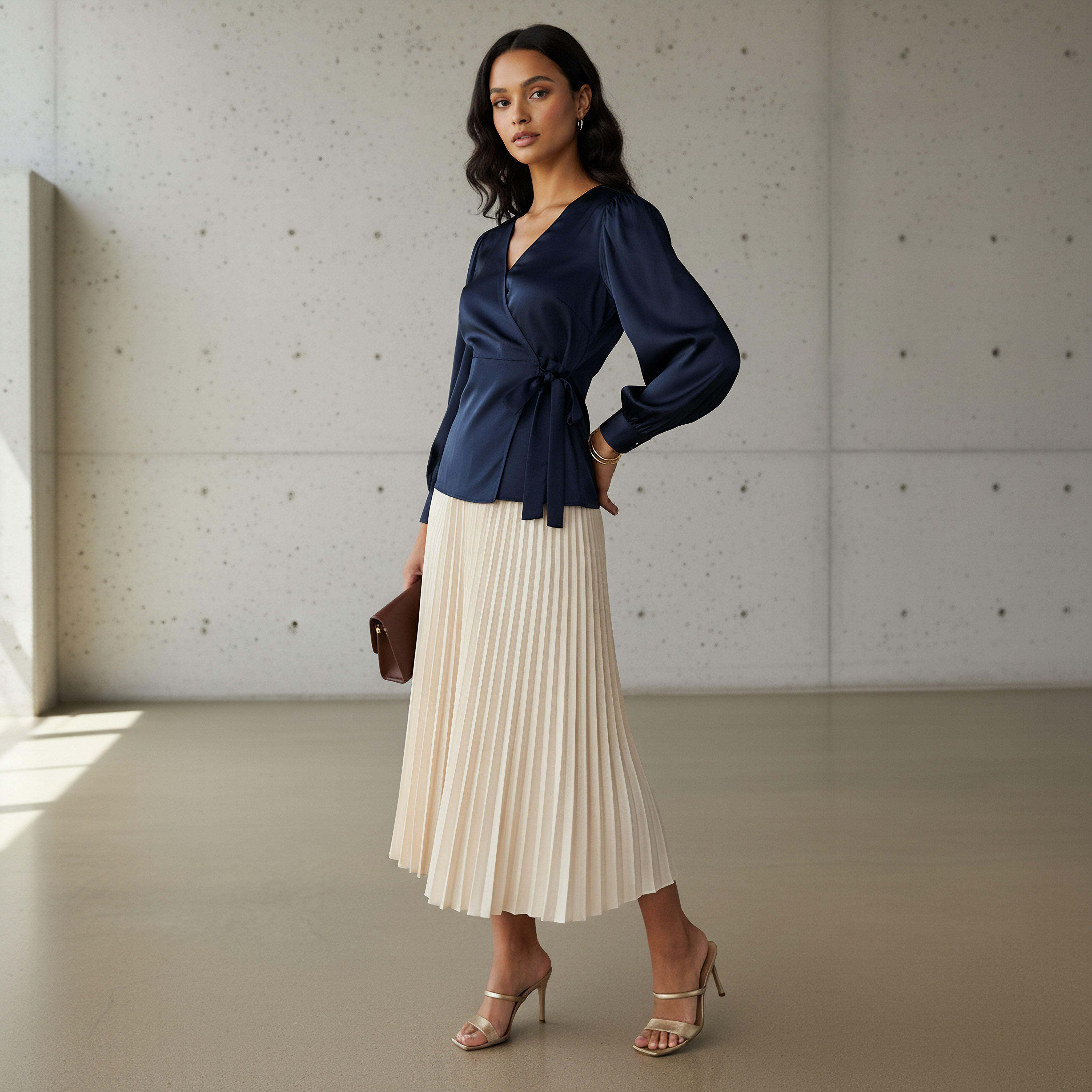 Iconic Relaxed Fit Polyester Wrap Top with Tie-Ups-women-clothing-shirtsandblouses-blouses-image-2