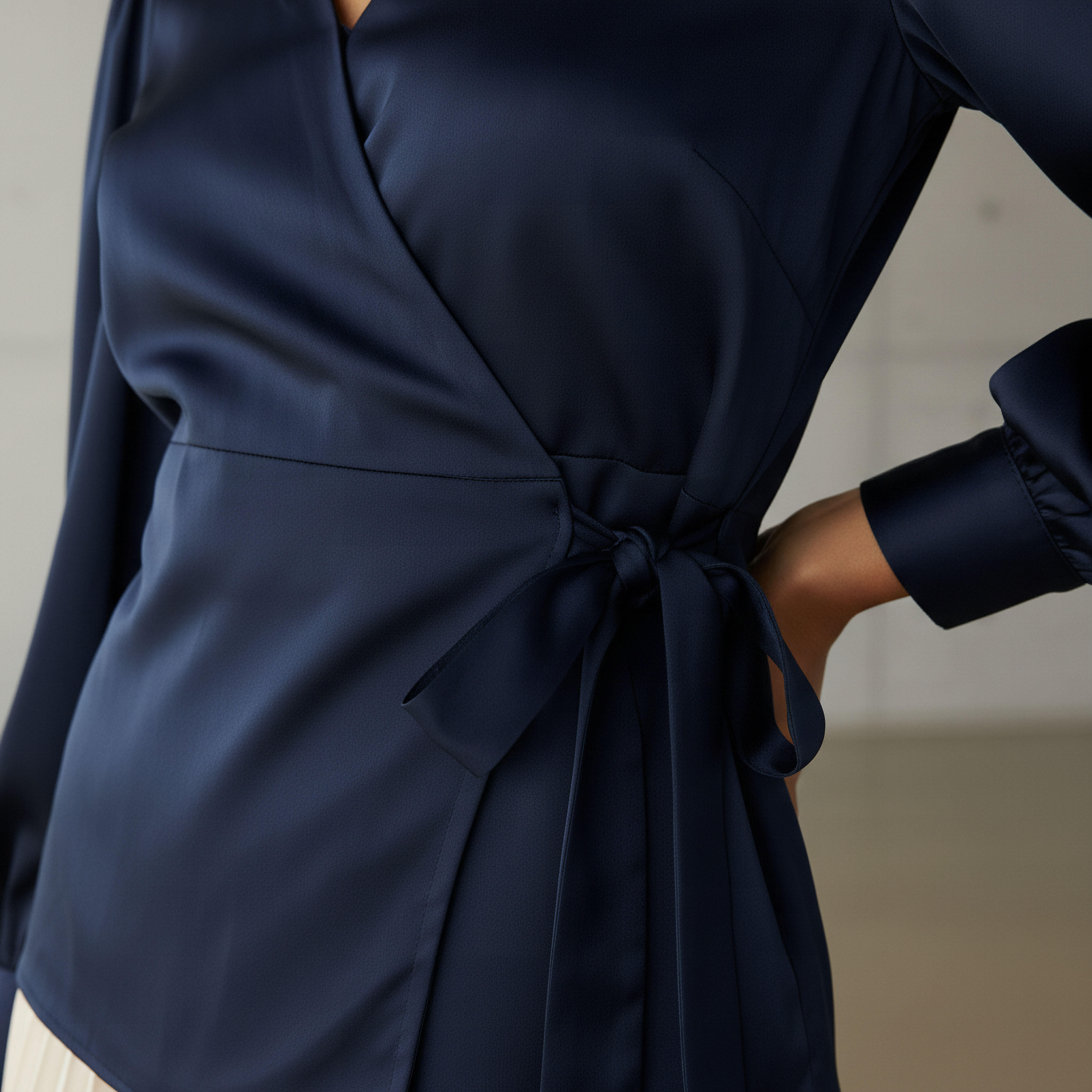 Iconic Relaxed Fit Polyester Wrap Top with Tie-Ups-women-clothing-shirtsandblouses-blouses-image-4