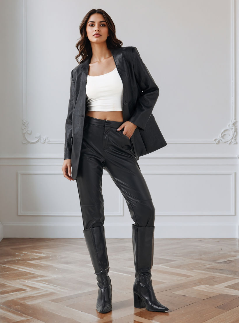 جاكيت بزر إغلاق وجيوب من آيكونيك-women-winterwear-coatsandjackets-jackets-image-5