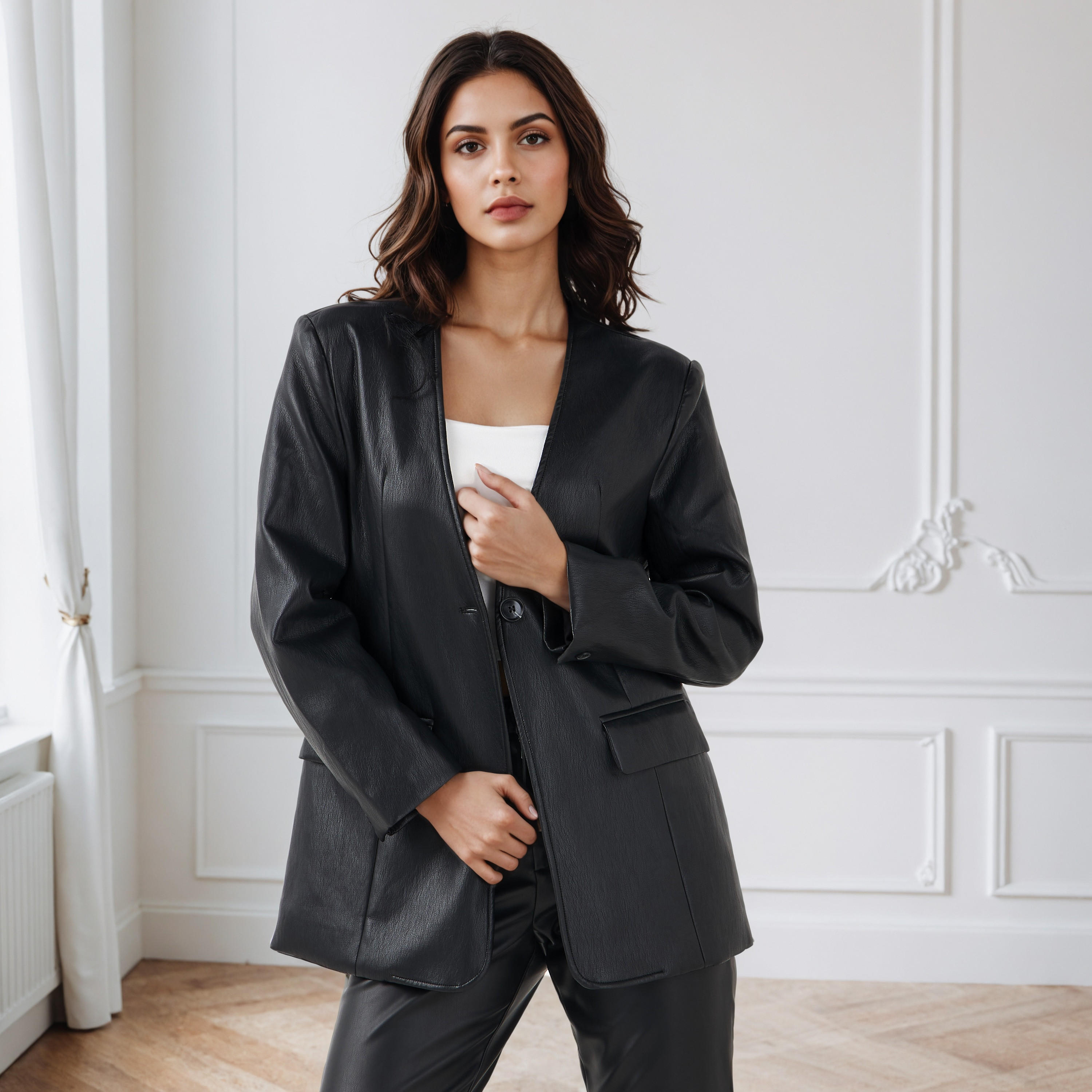 جاكيت بزر إغلاق وجيوب من آيكونيك-women-winterwear-coatsandjackets-jackets-image-2