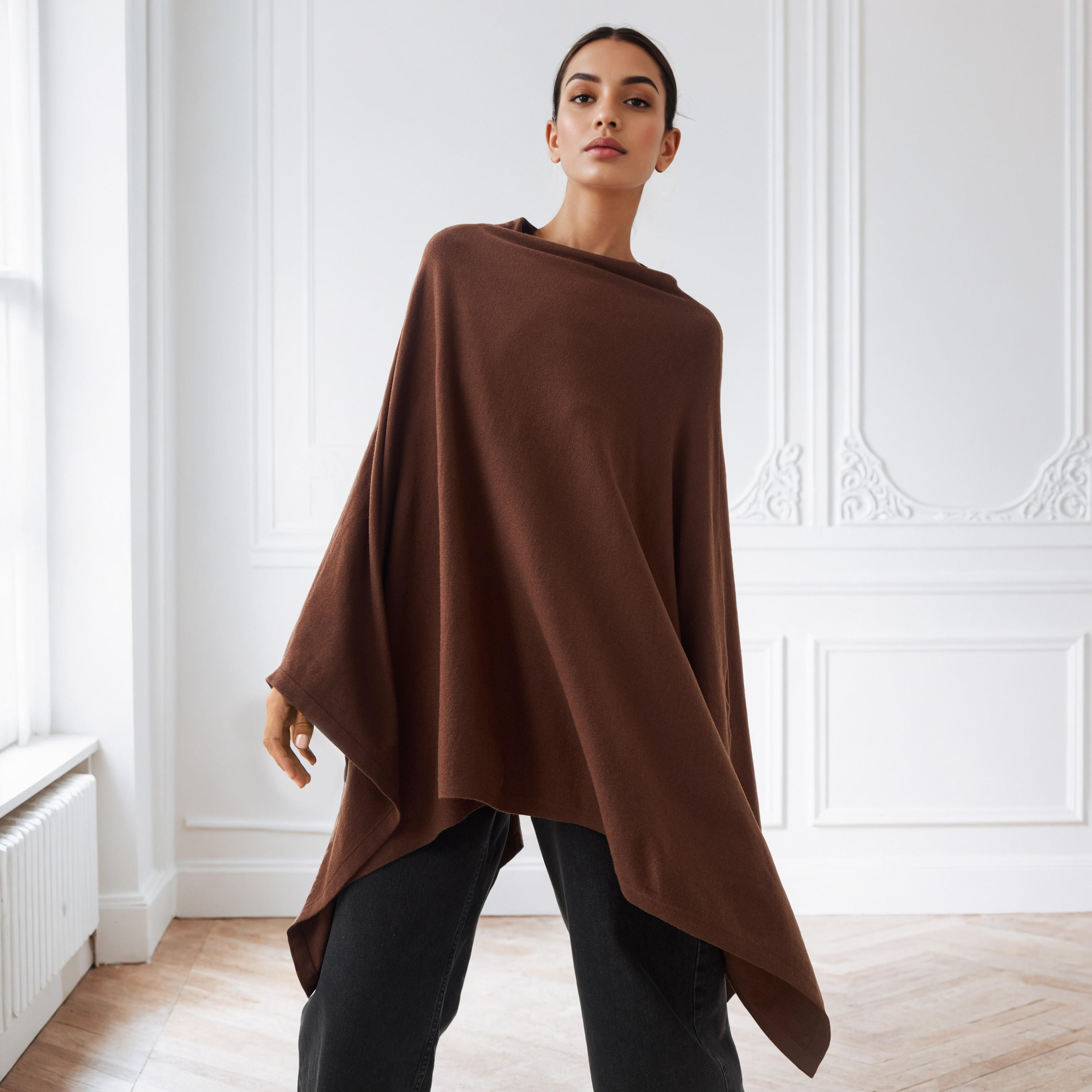 Iconic Cape Top with Long Sleeves-women-winterwear-cardigansandjumpers-cardigans-image-1