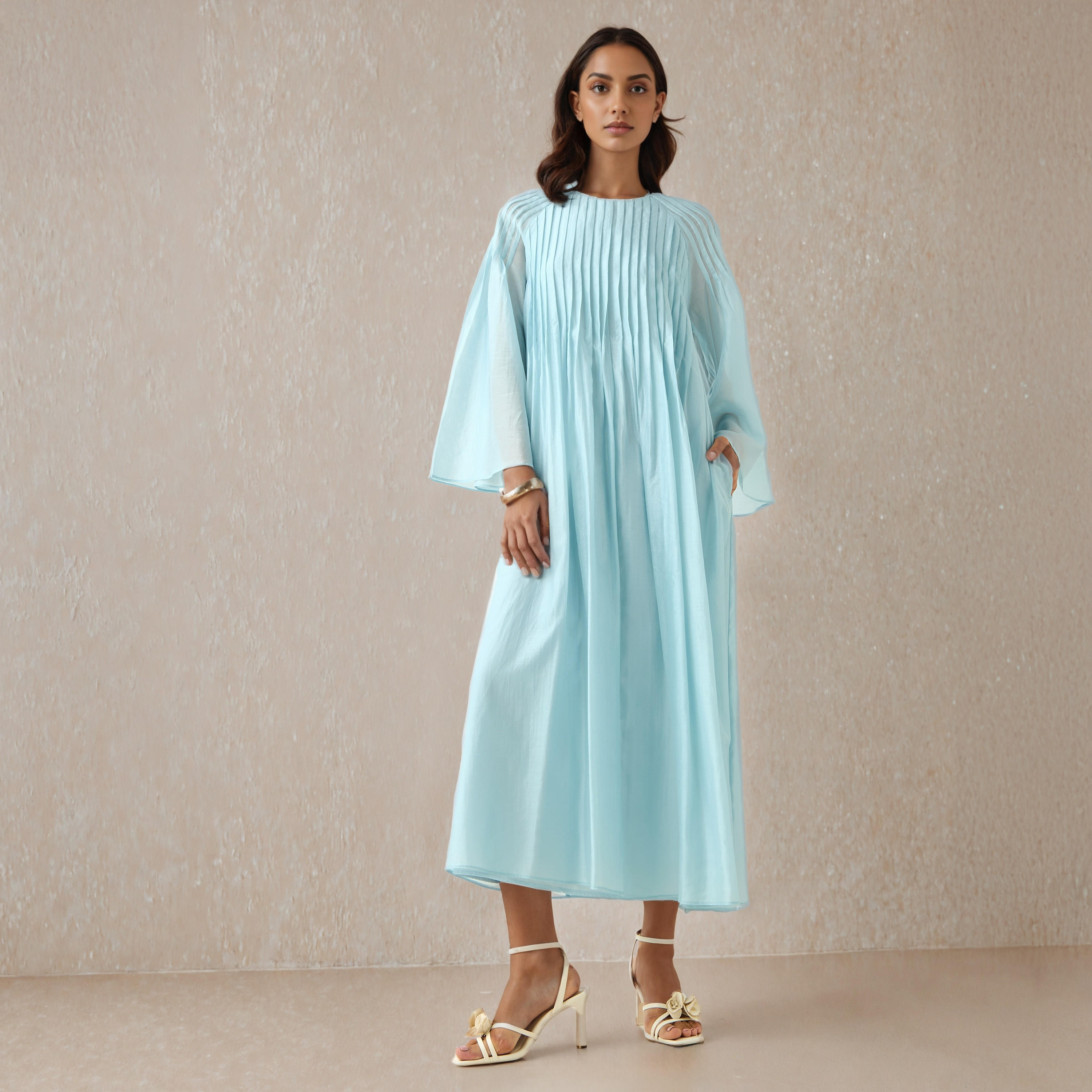 Iconic Pintuck Maxi Dress with Pocket-women-clothing-dresses-image-1