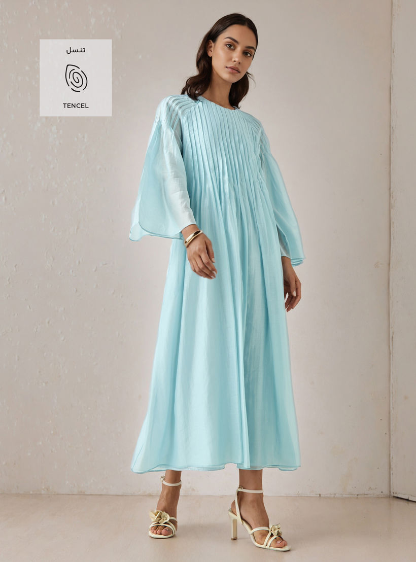 Iconic Pintuck Maxi Dress with Pocket-women-clothing-dresses-image-2