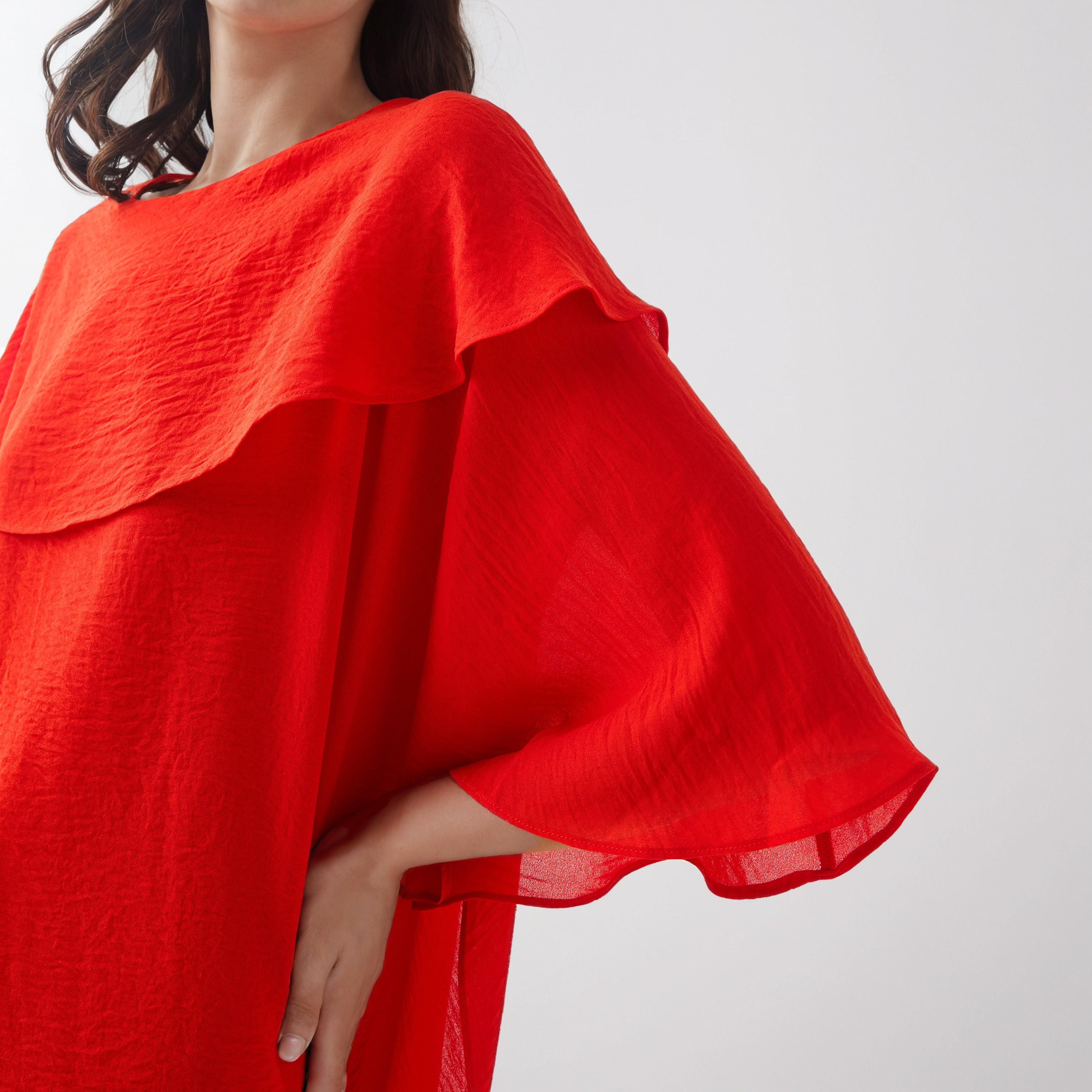 Iconic Draped Overlay Top with Crew Neck-women-clothing-shirtsandblouses-blouses-image-4